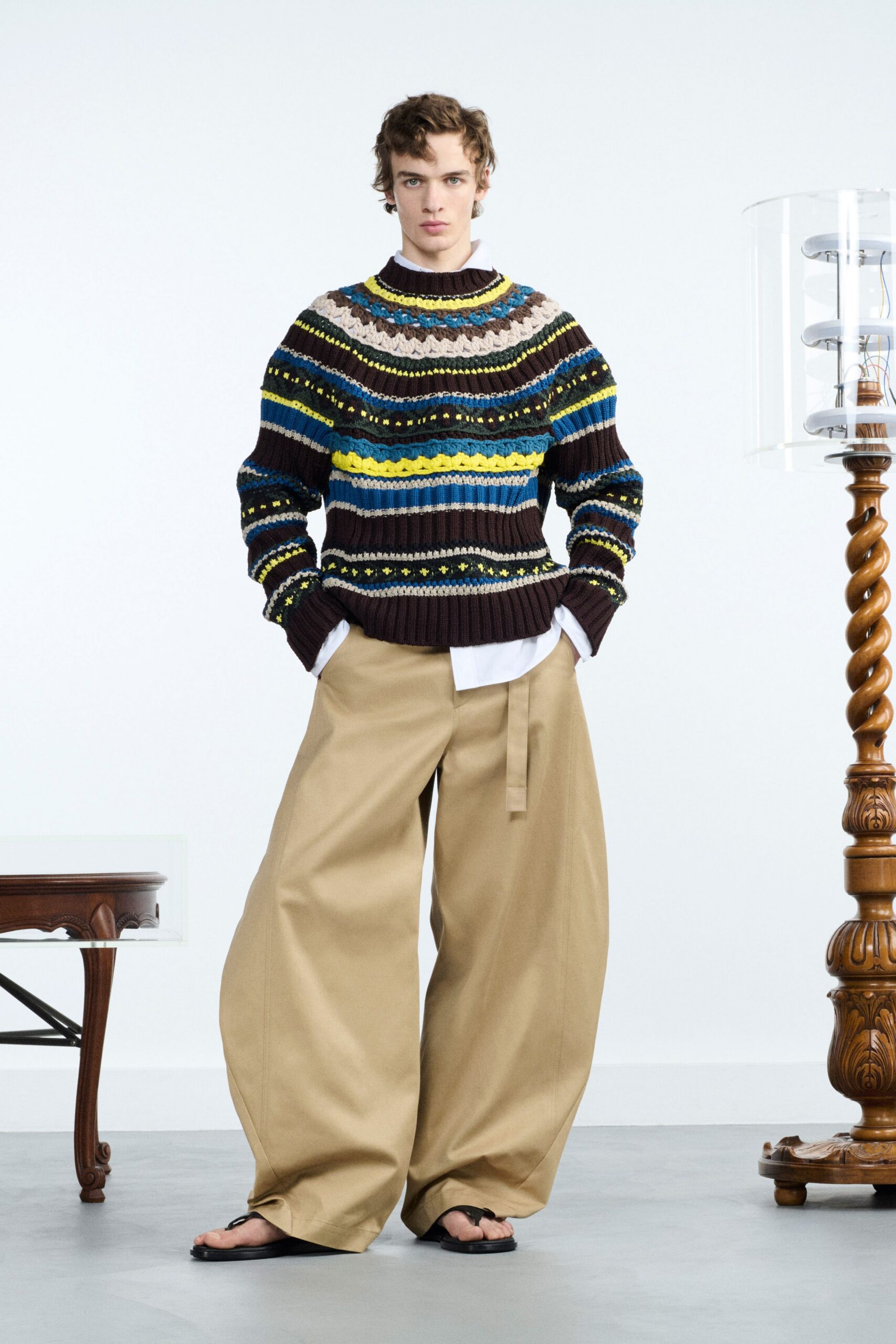 oversized sweater with wide-leg pants