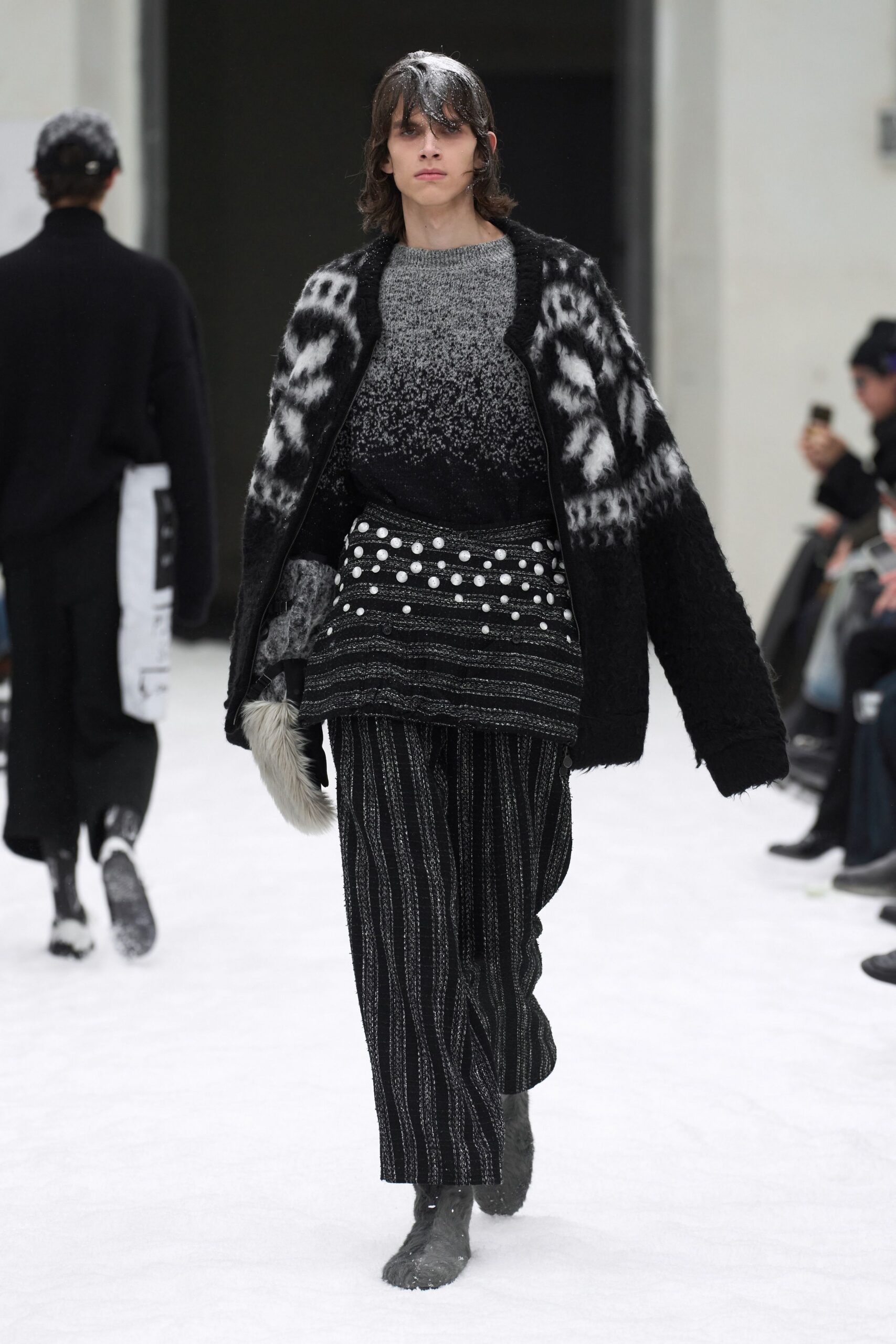 gray wool sweater oversized coat