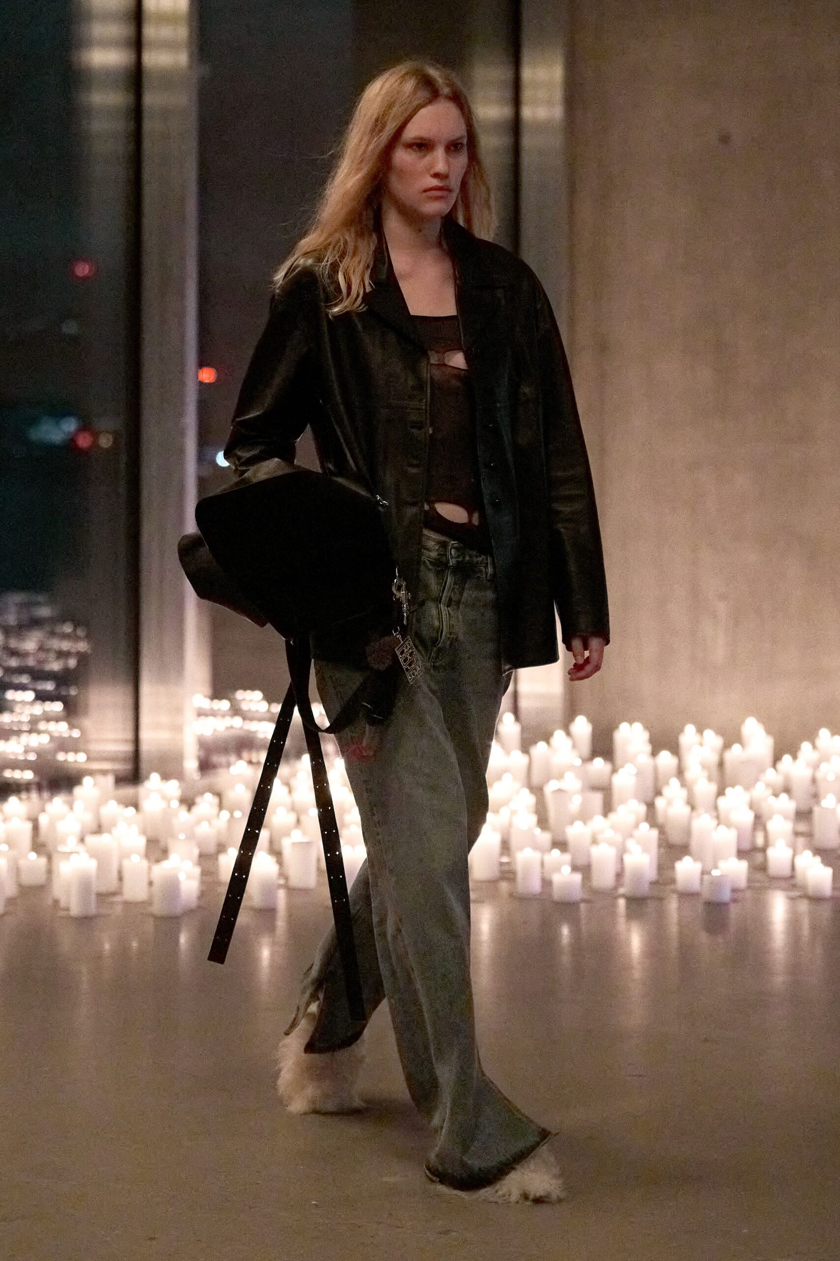 black leather jacket with jeans