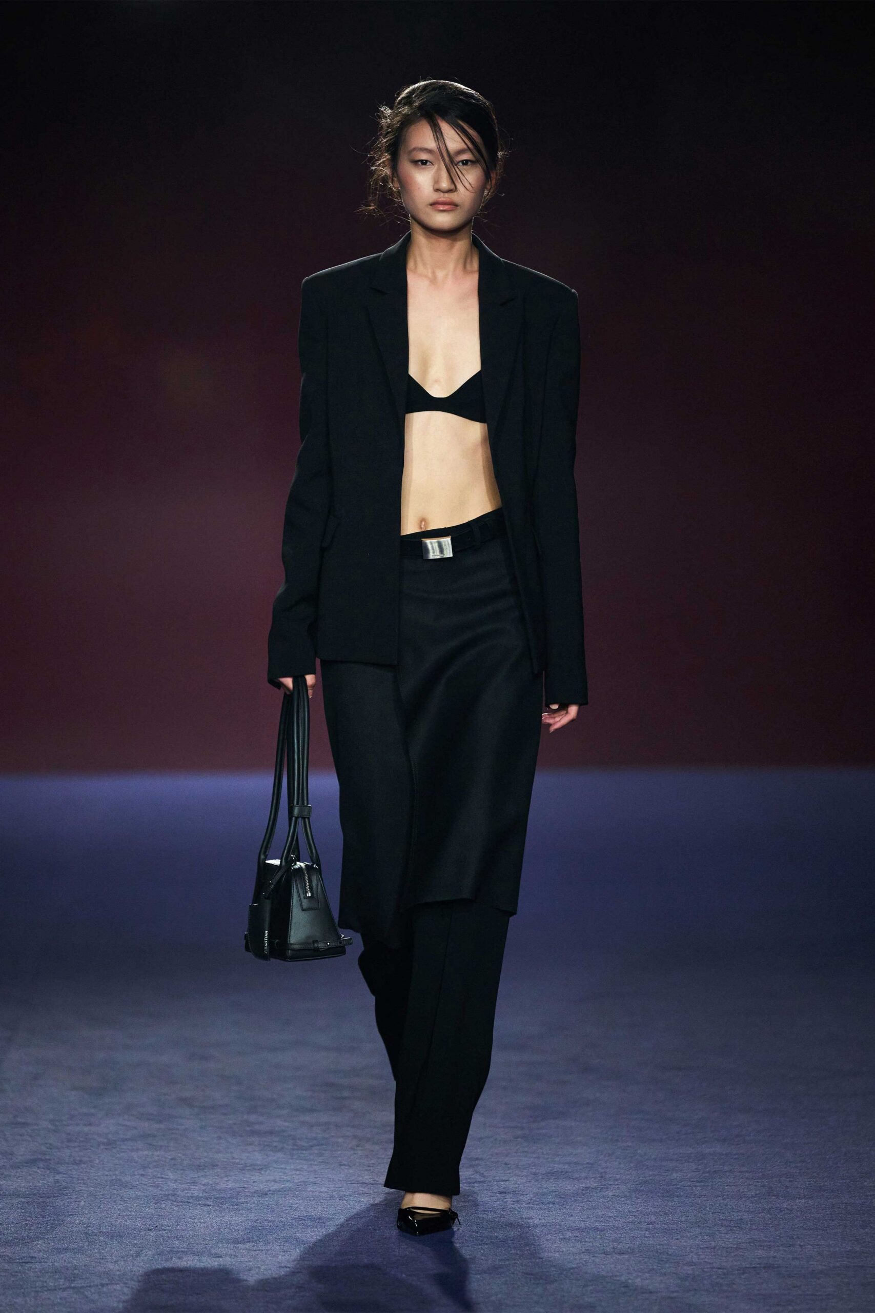 black tailored blazer with fitted top