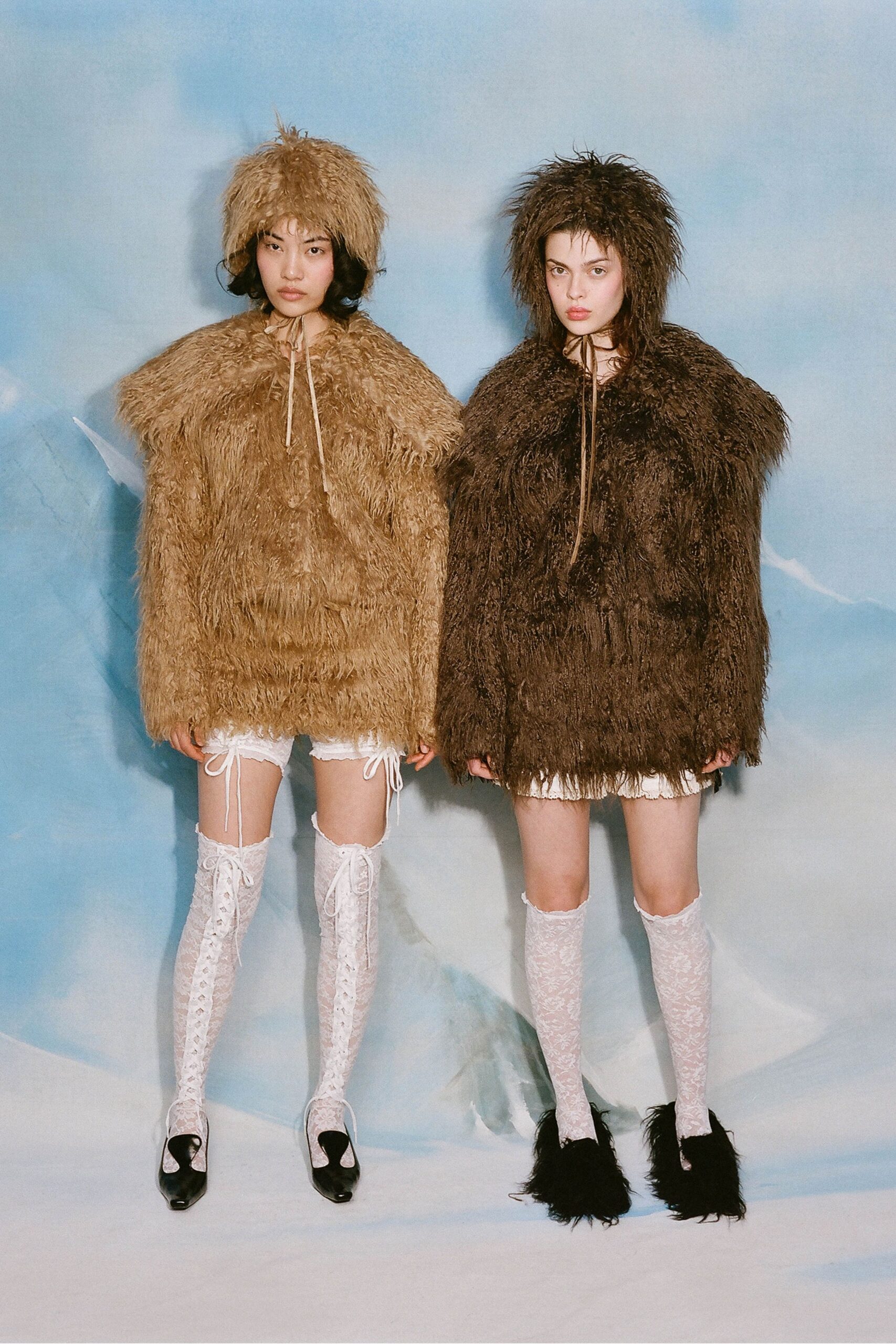 black faux-fur boots