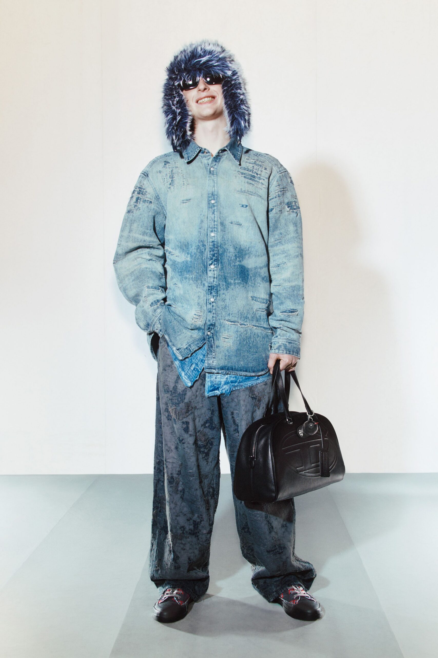 blue denim shirt and pants