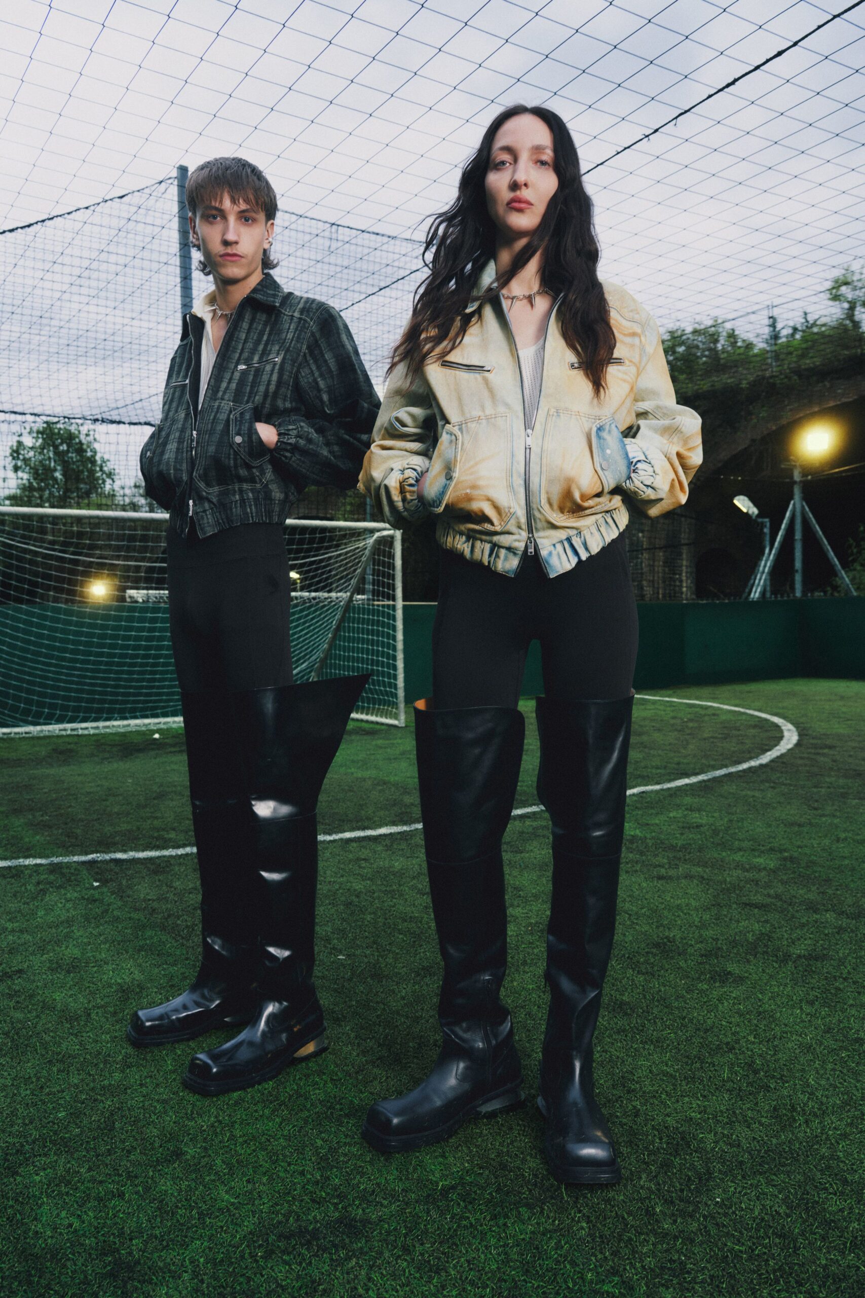 black fitted jacket and boots