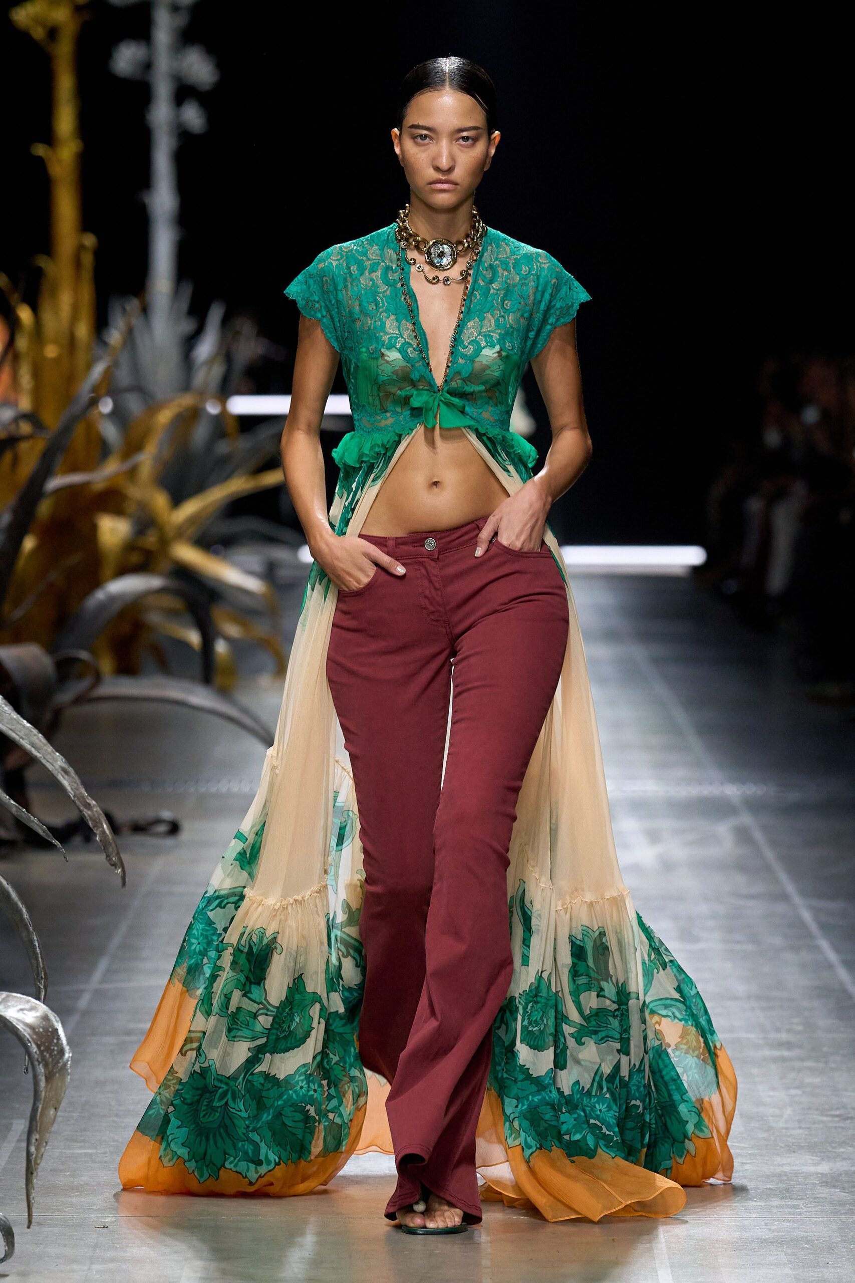 multi chiffon relaxed layered flowing cape