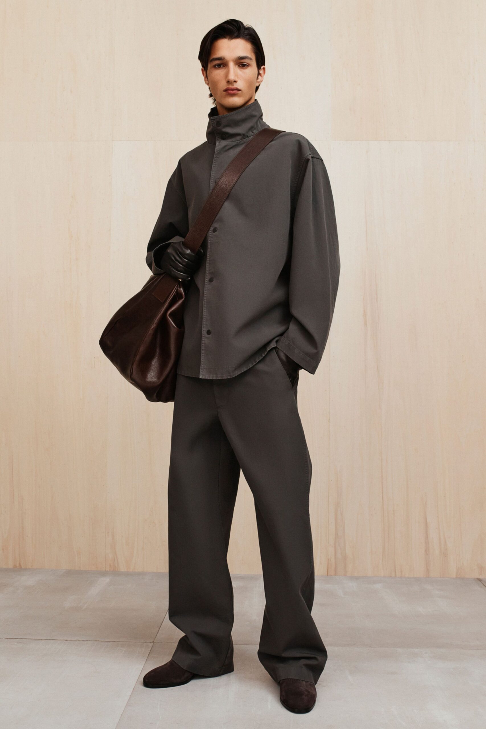 gray relaxed shirt and pants