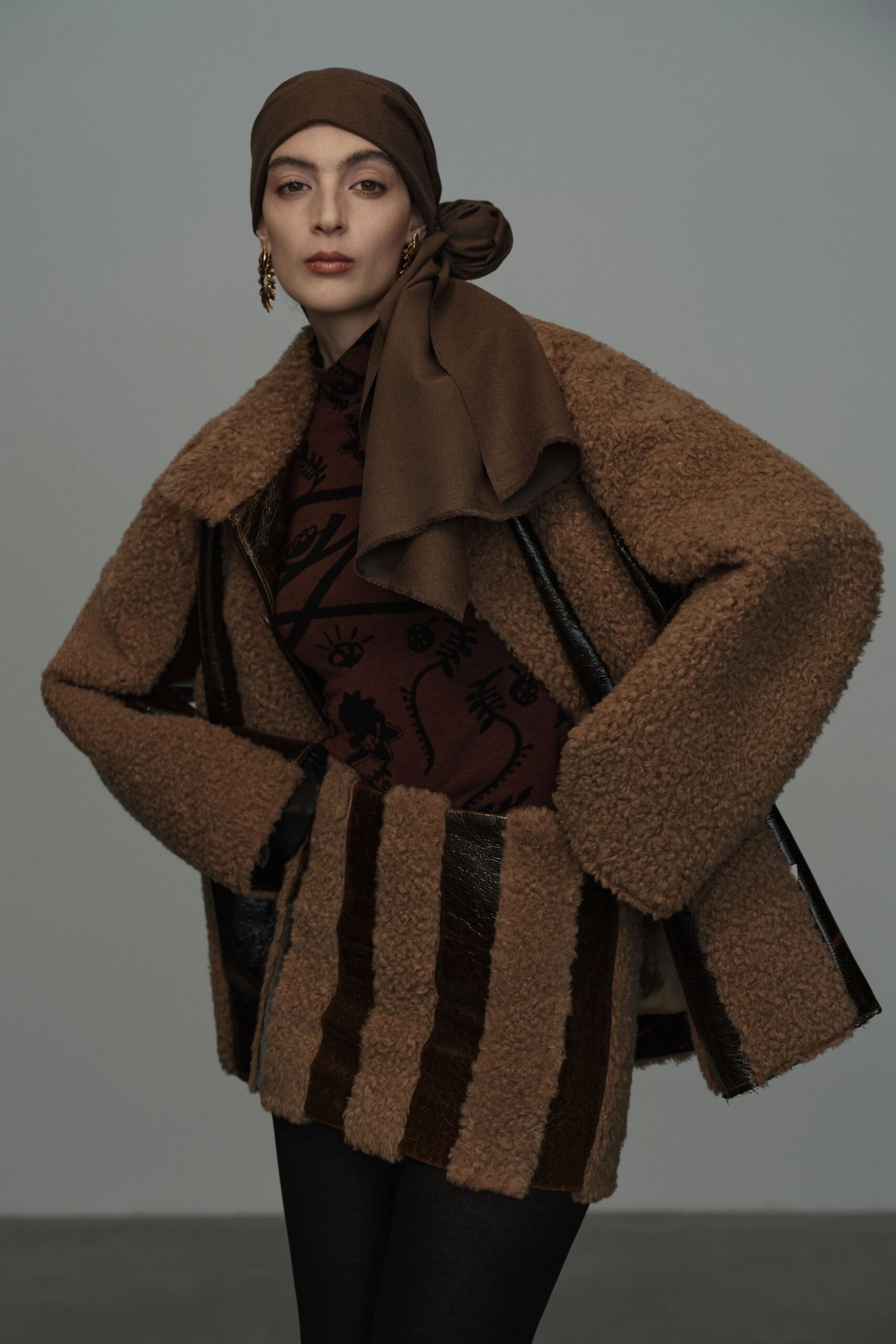 brown silk scarf