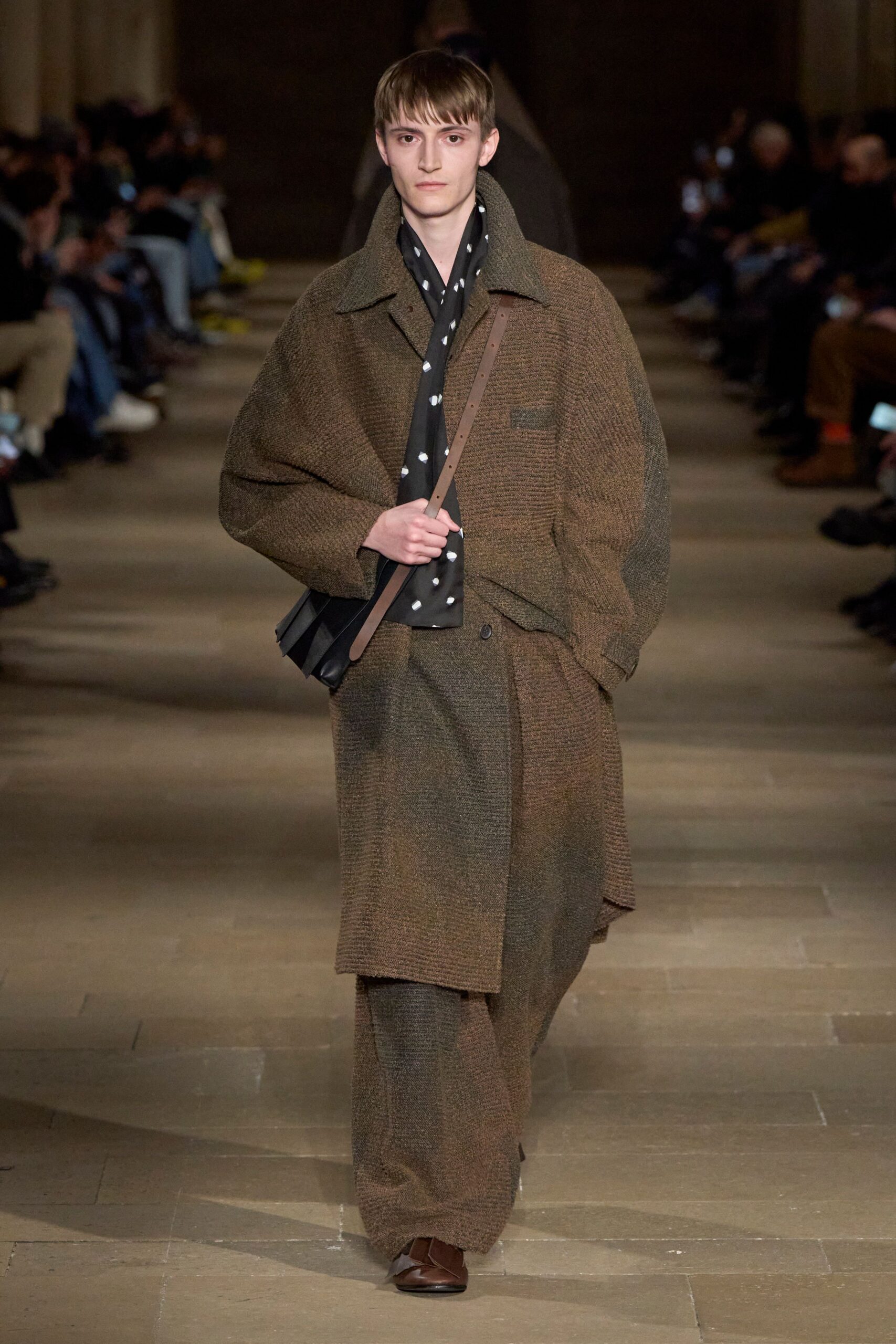 oversized brown wool coat