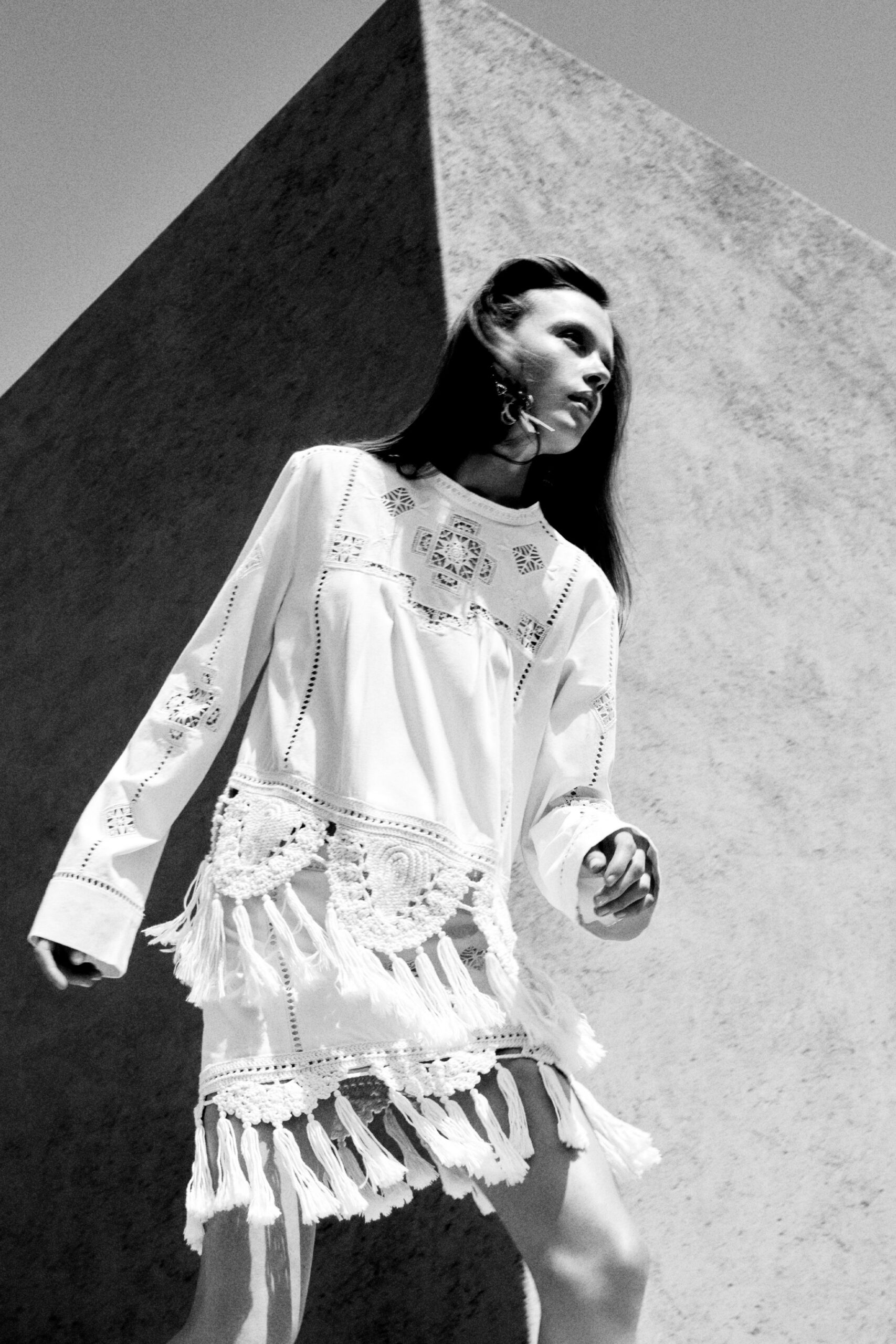 white embroidered mini dress