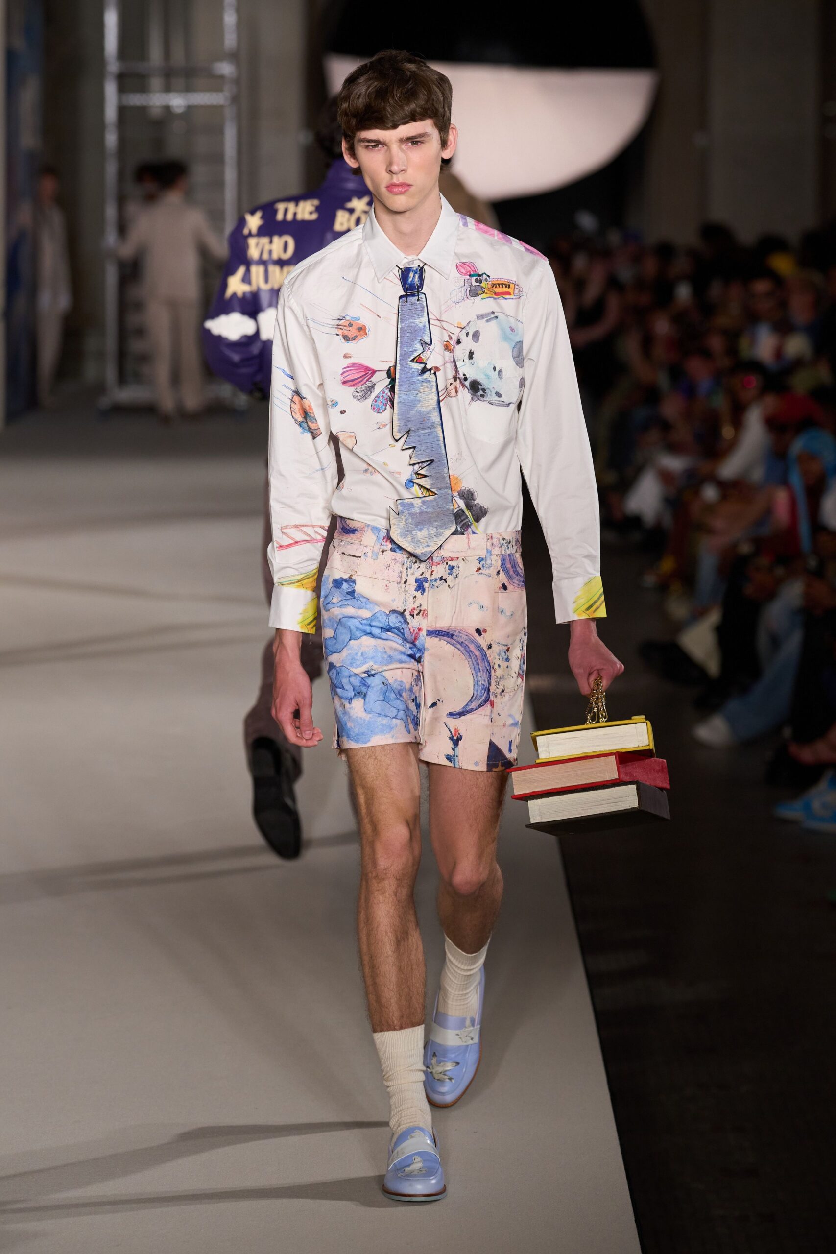 multi cotton fitted printed short shorts
