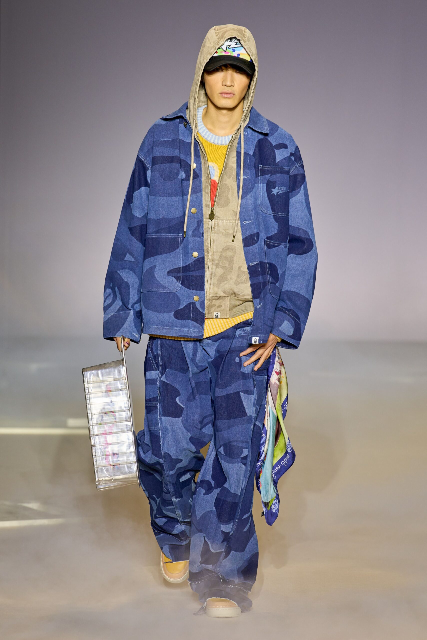 oversized denim jacket with hoodie