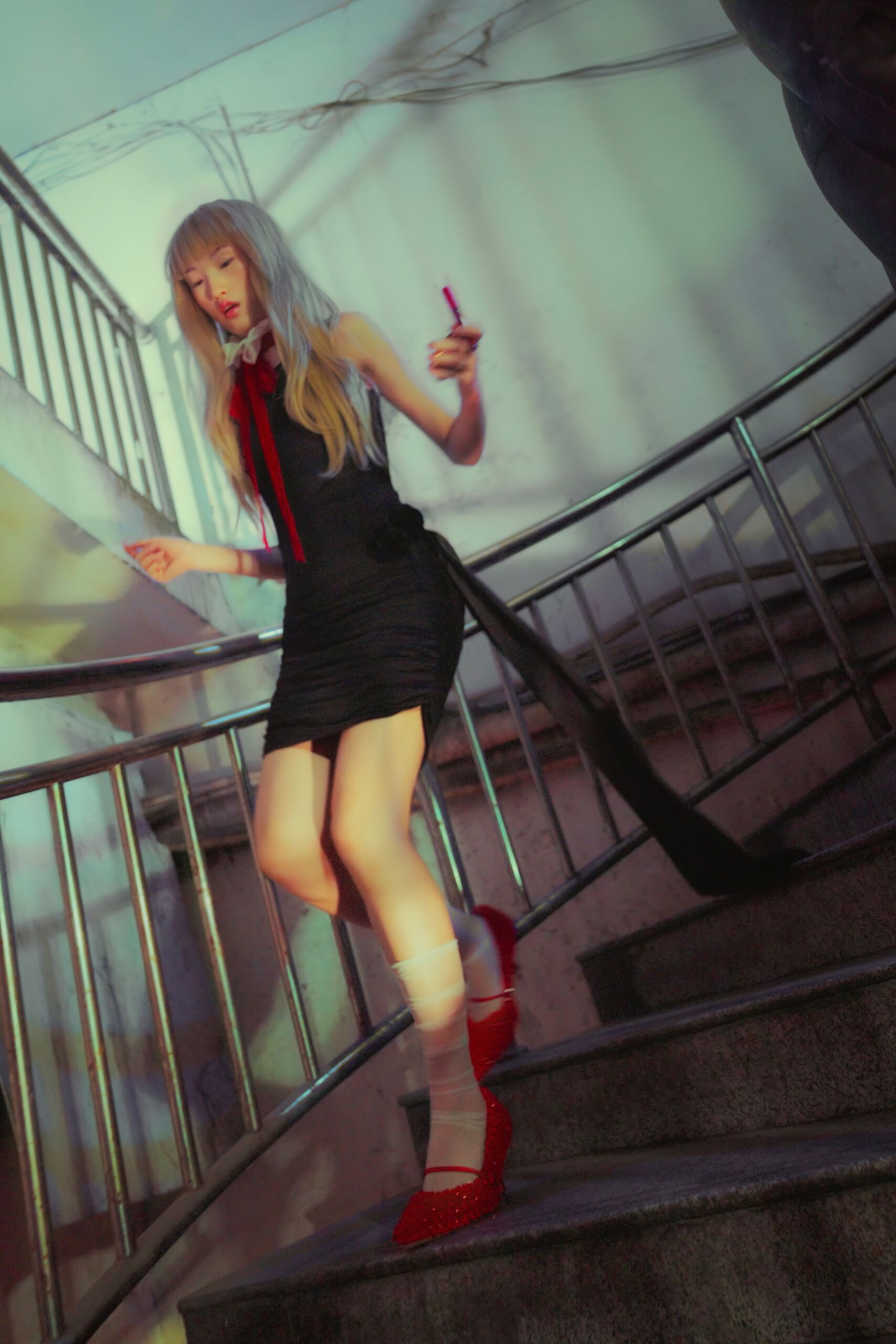 red suede beaded shoes