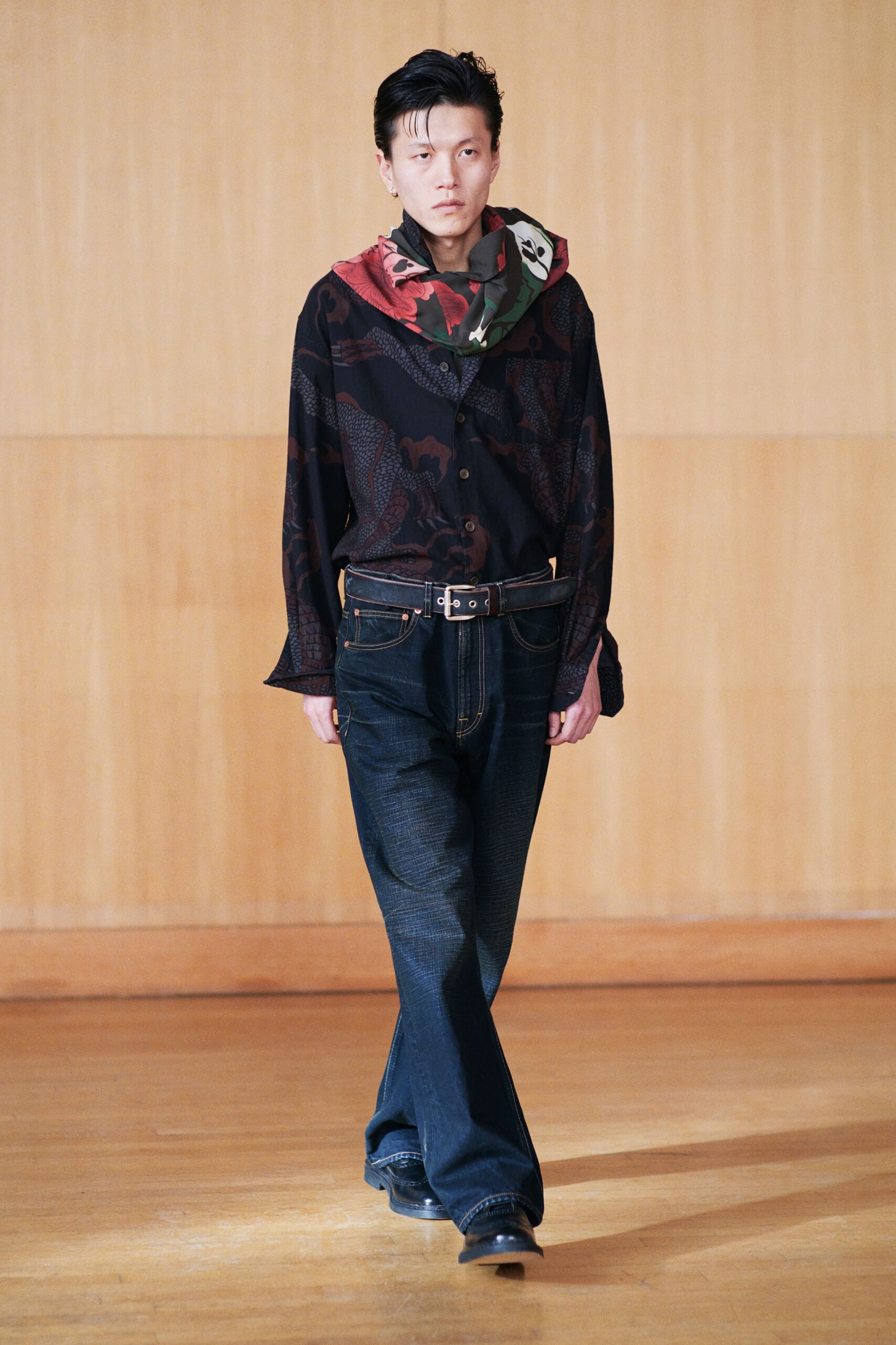 black printed shirt with jeans