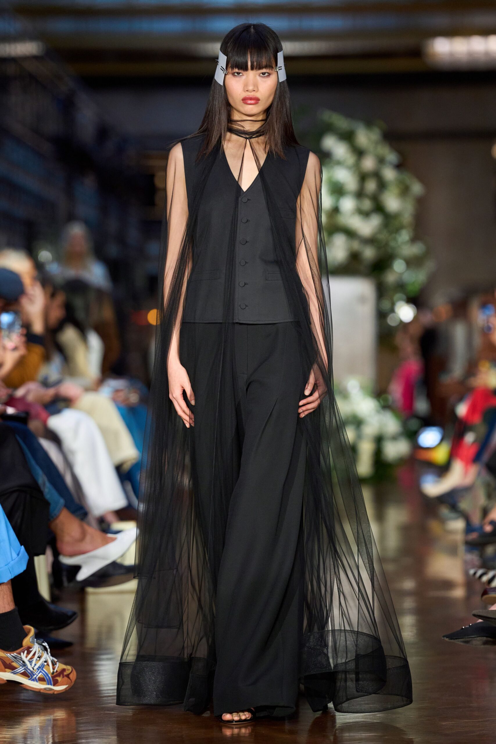 black cotton sleeveless v-neck fitted layered flowing jumpsuit