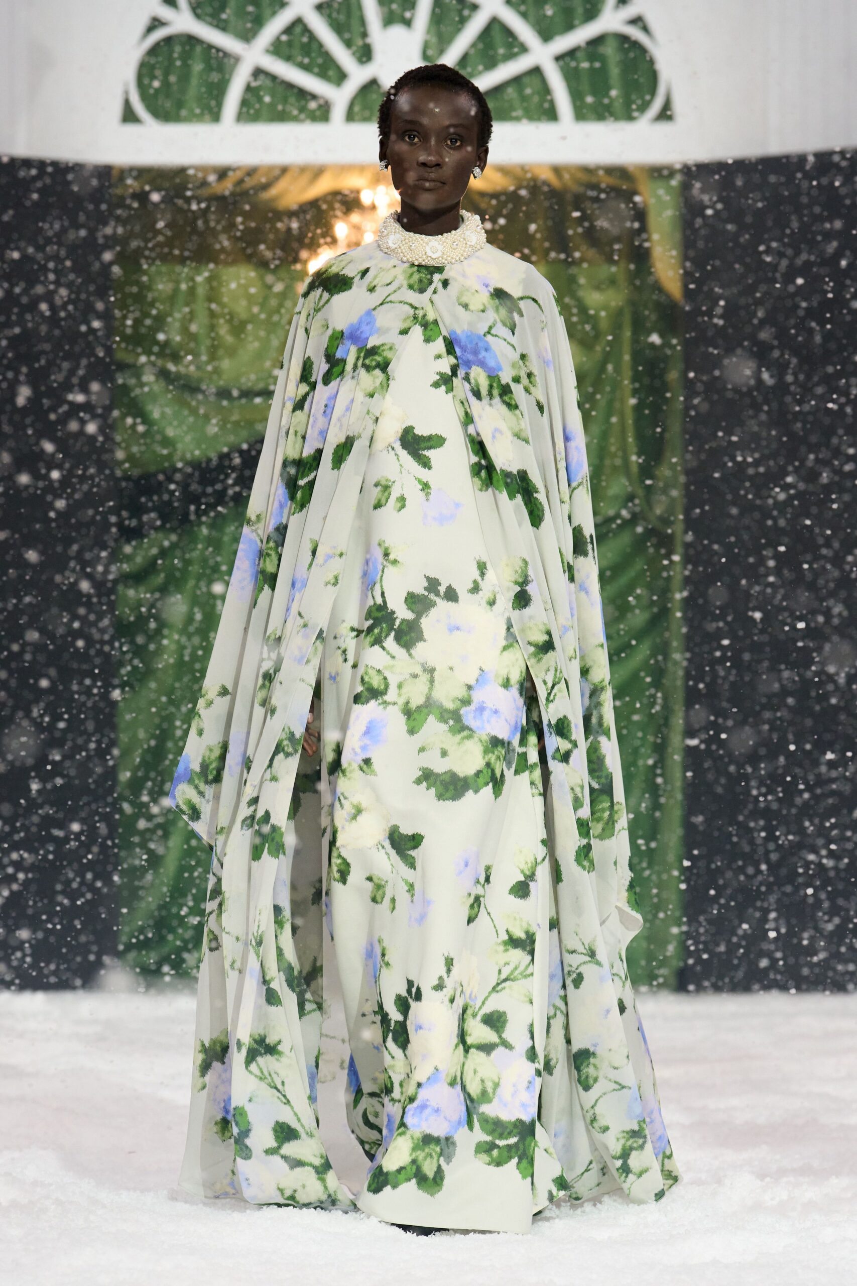 floral silk maxi gown
