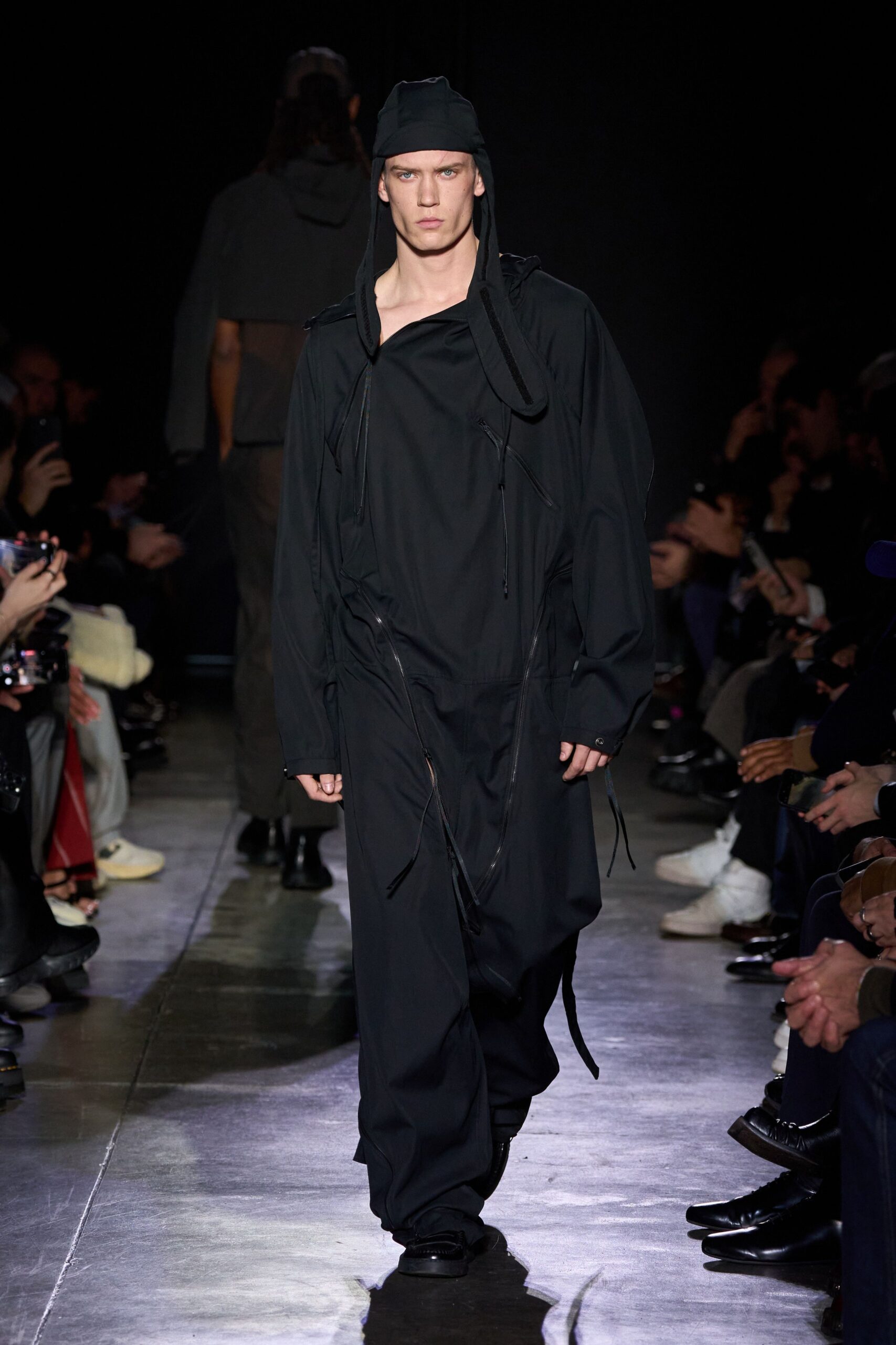 black oversized jacket and pants