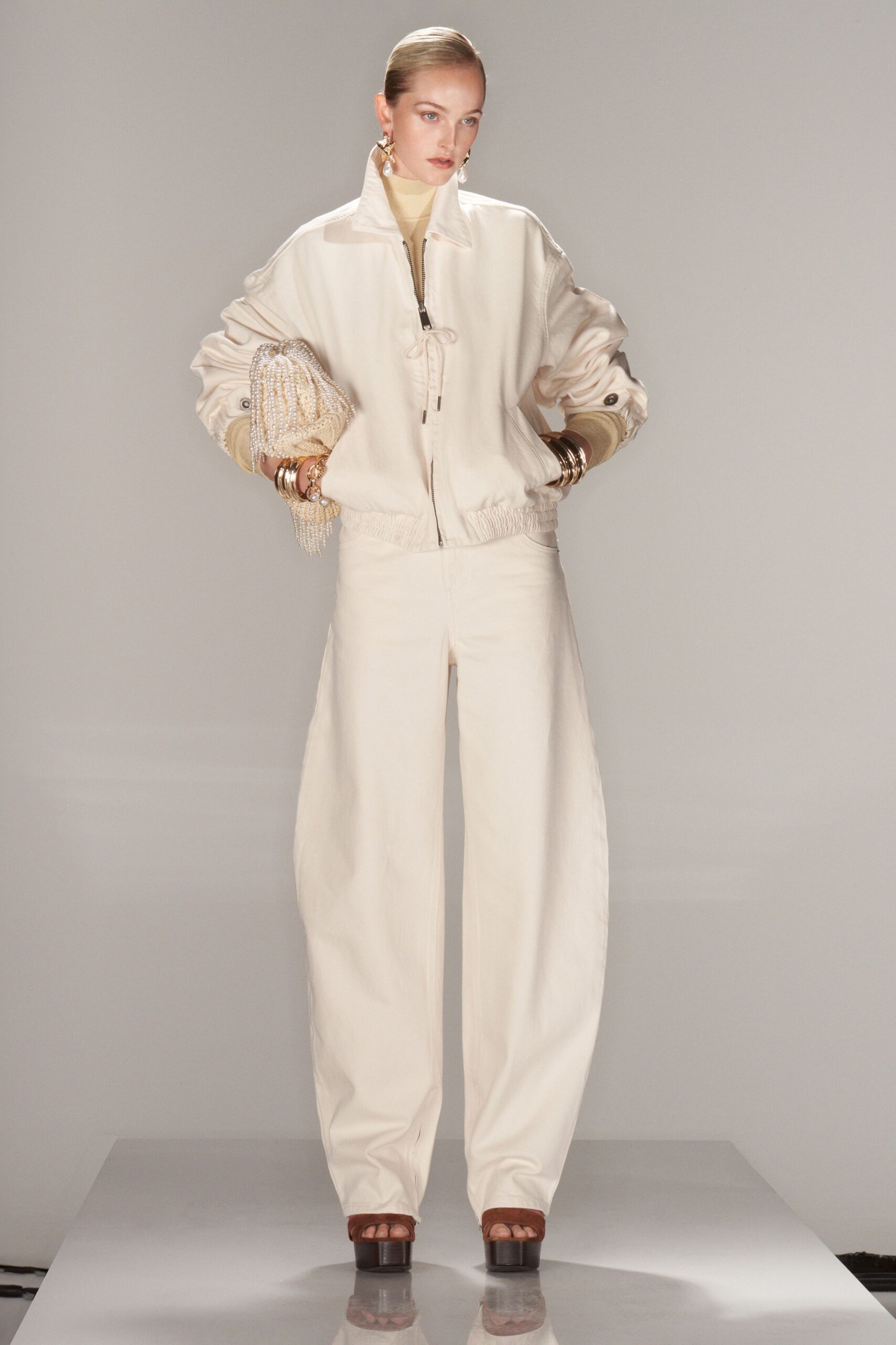 white relaxed jacket and pants