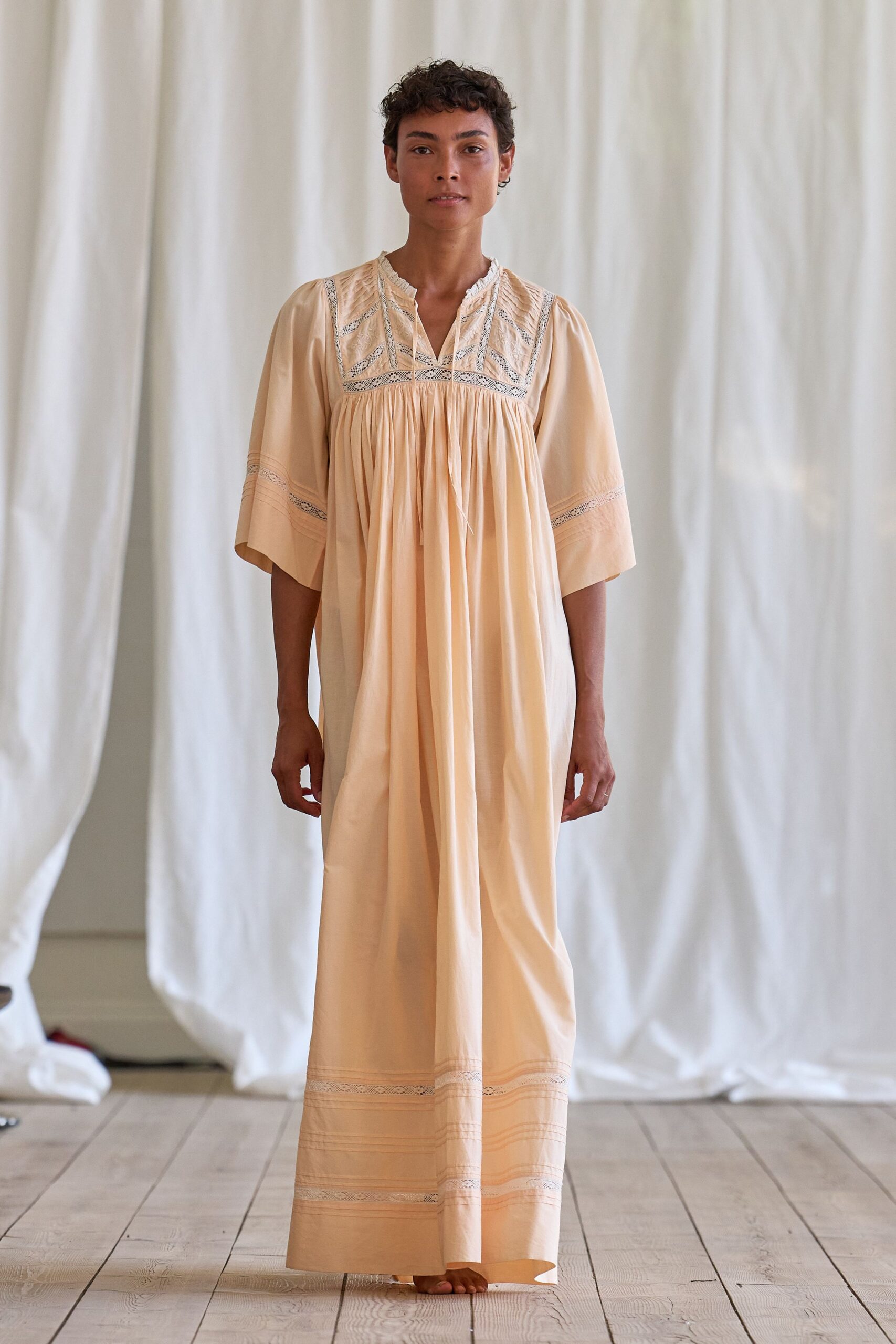 peach cotton relaxed gown