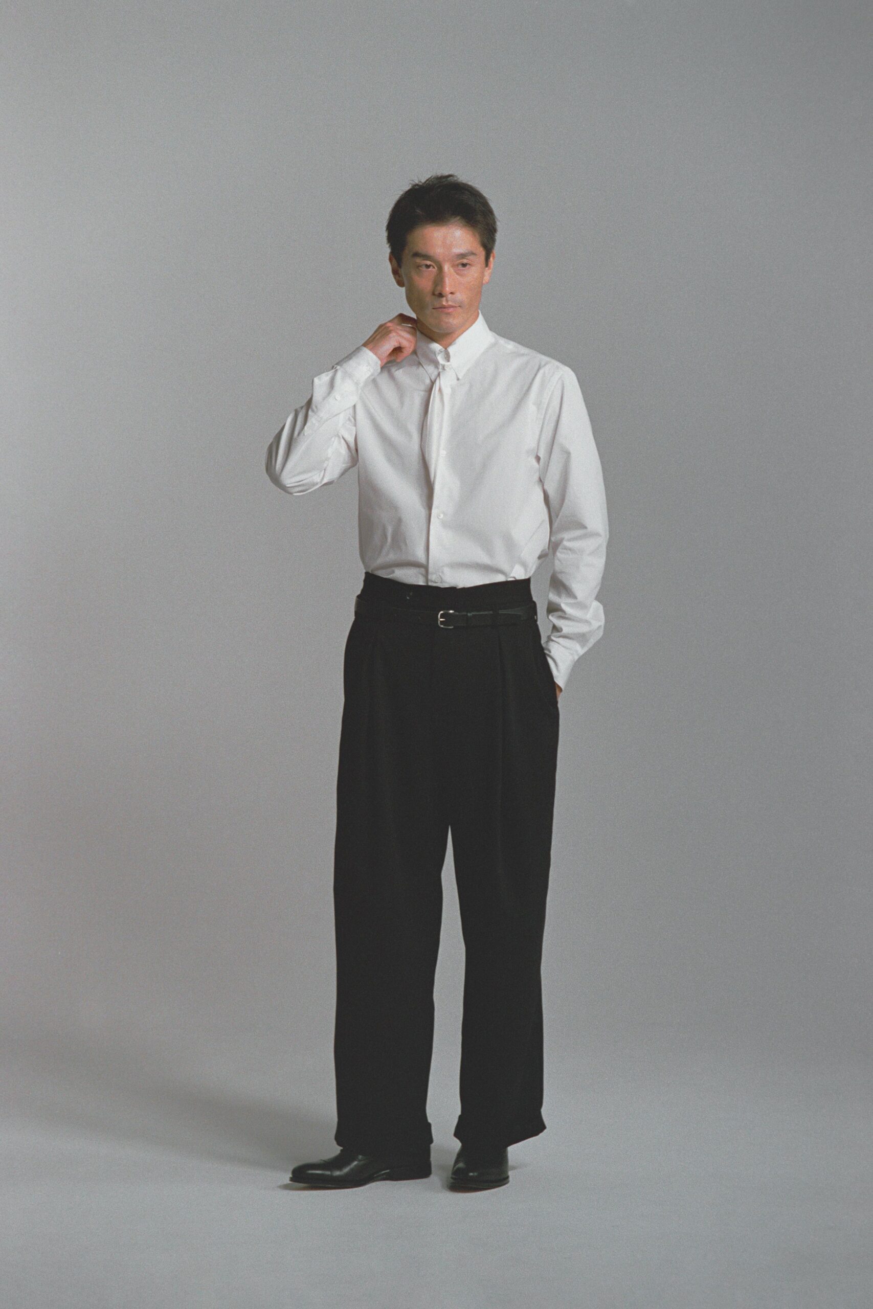 white shirt black pants