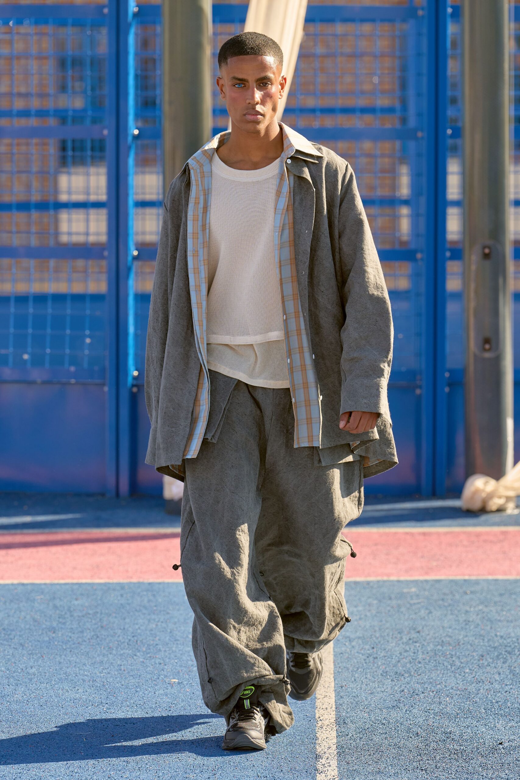 gray relaxed shirt and pants