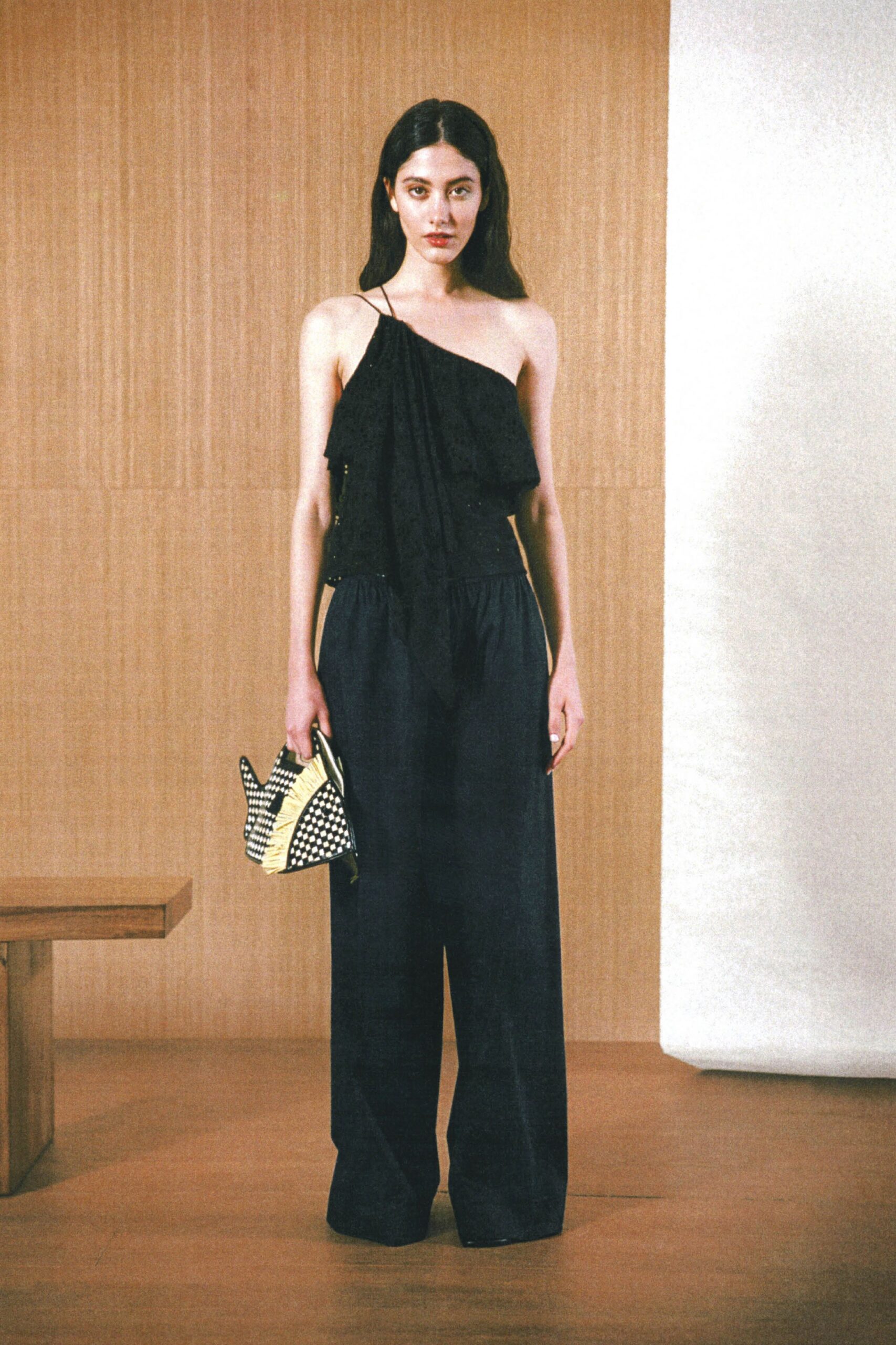 black printed bag
