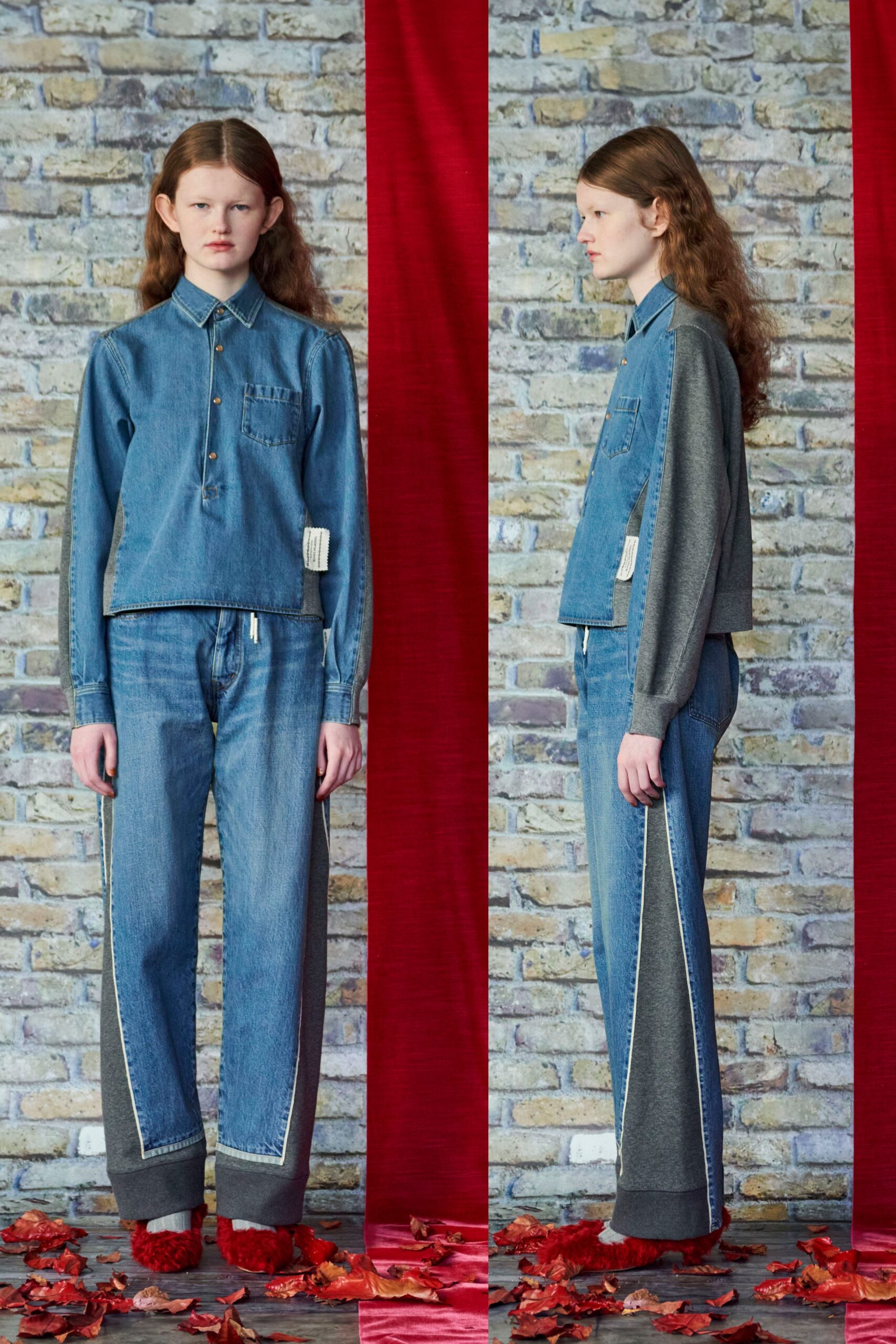 denim shirt relaxed fit pants