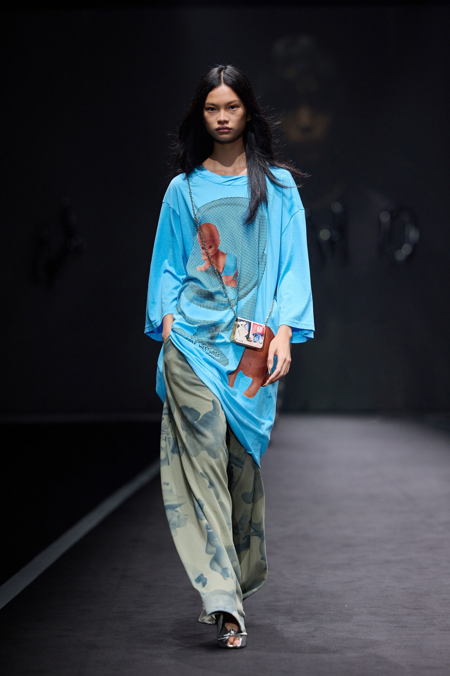 green cotton relaxed flared pants