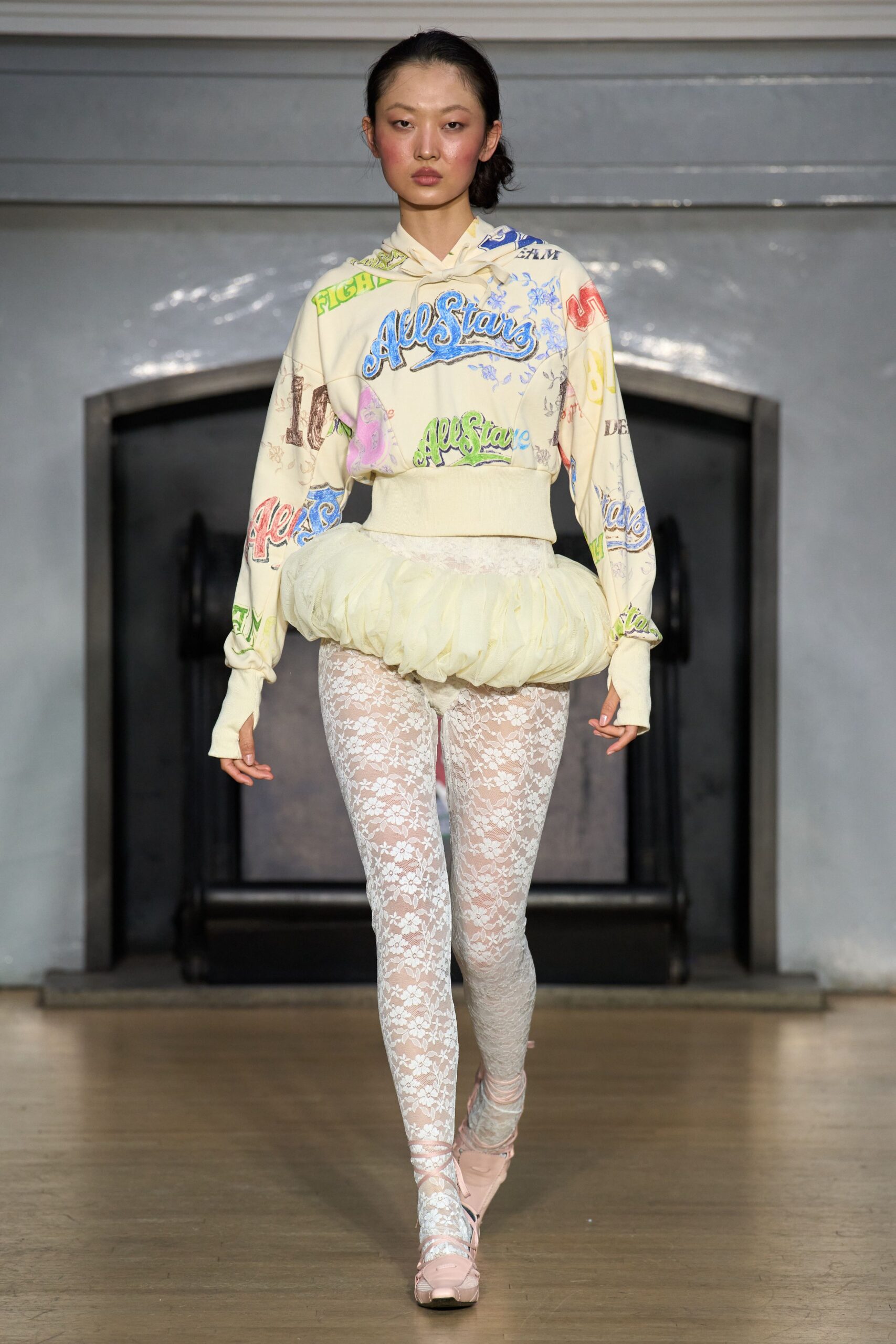 yellow silk fitted ruffled short skirt