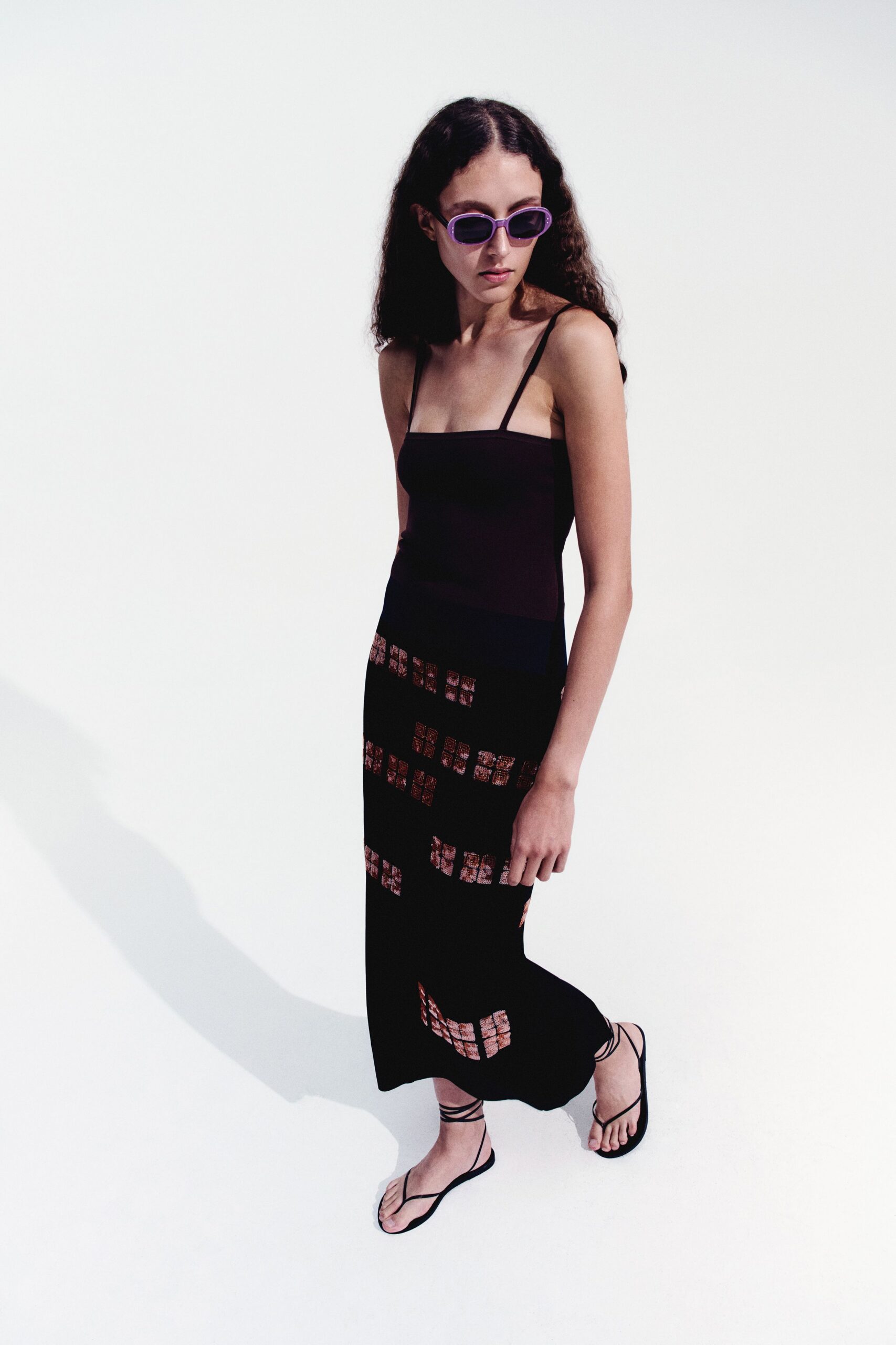 black leather sandals