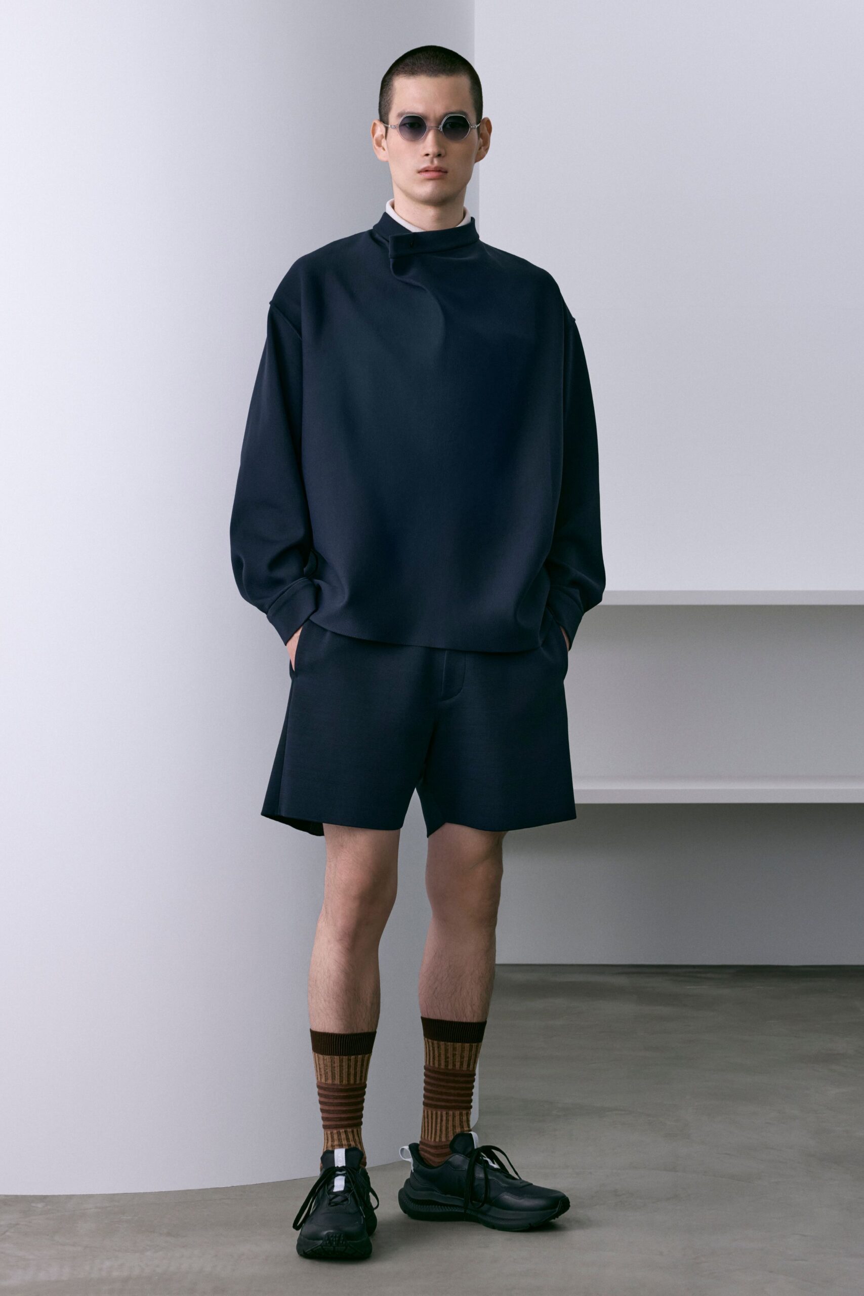 blue oversized top with shorts