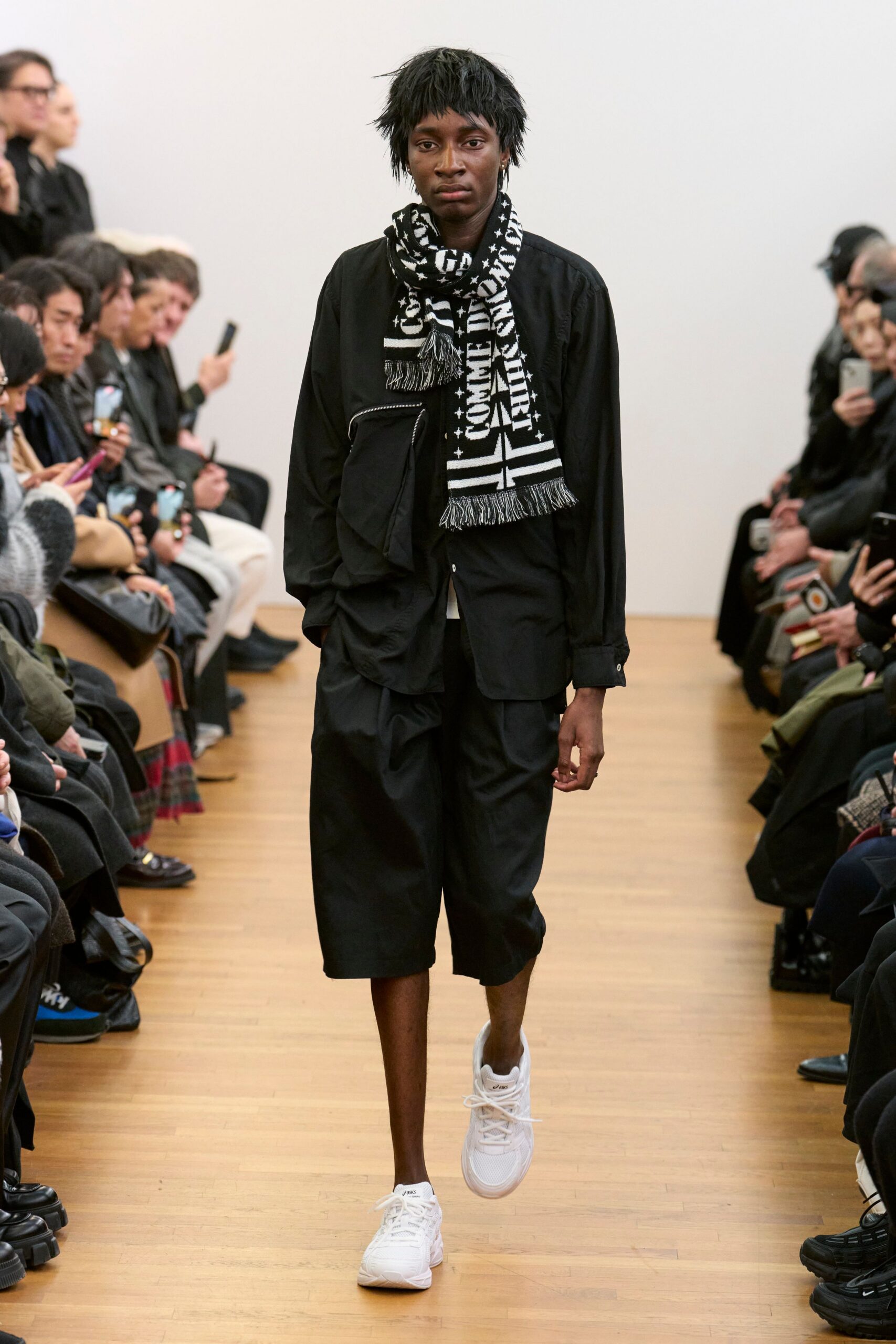 black relaxed shirt and shorts
