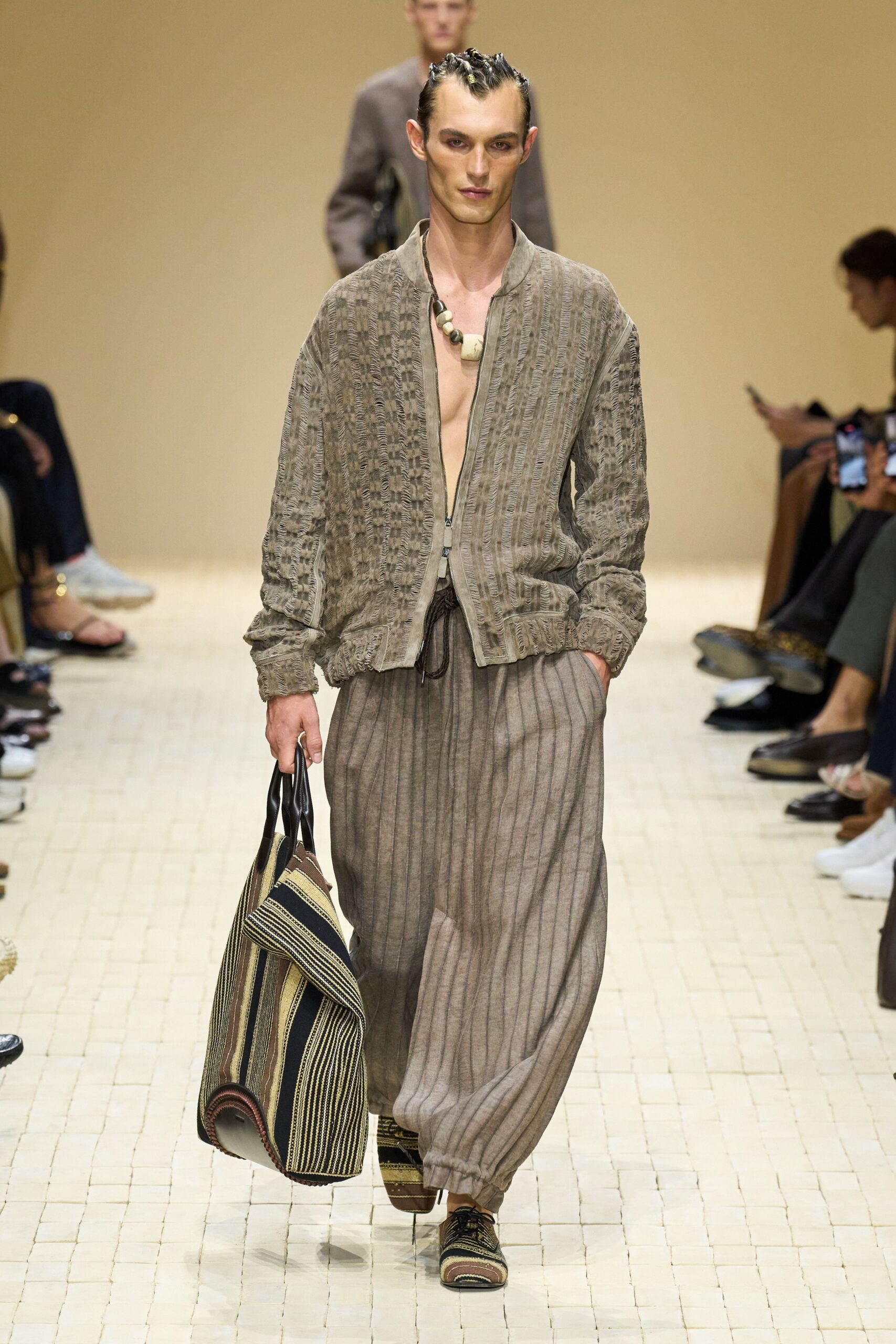 brown relaxed jacket and pants