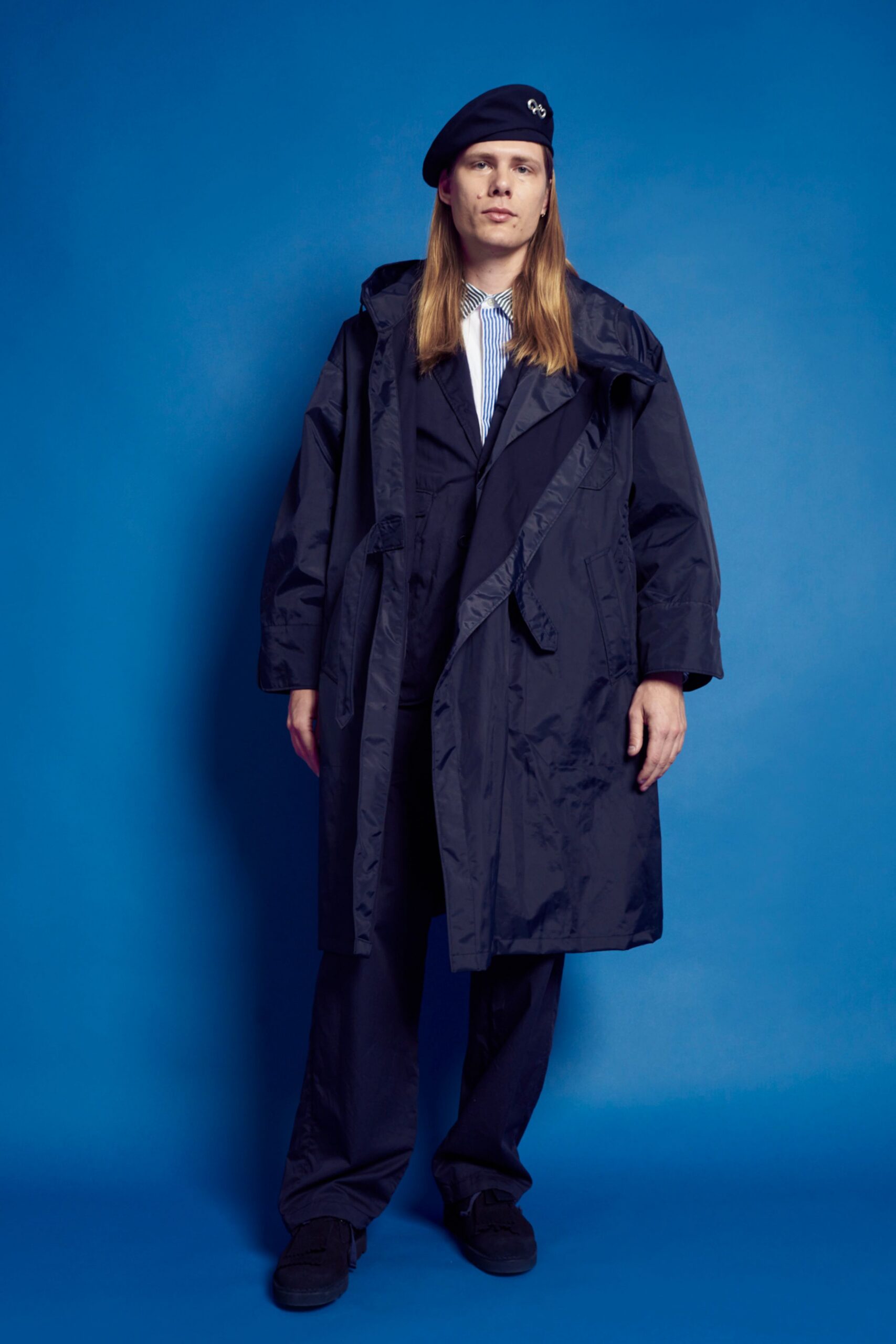black trench coat with suit