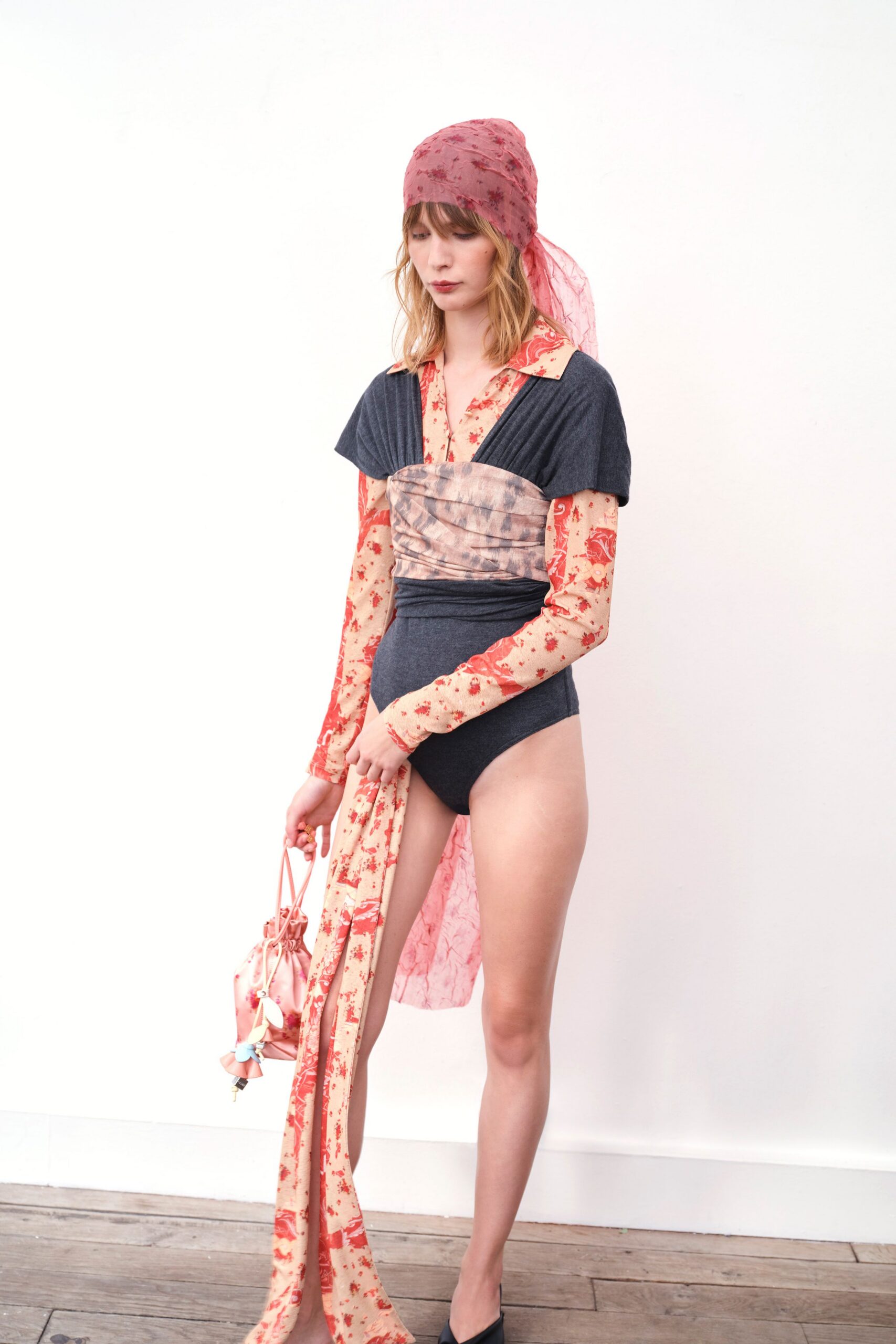 black and red floral bodysuit