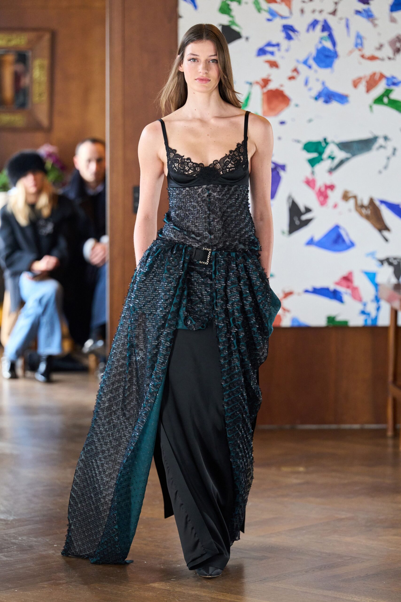 black teal sleeveless ruched dress