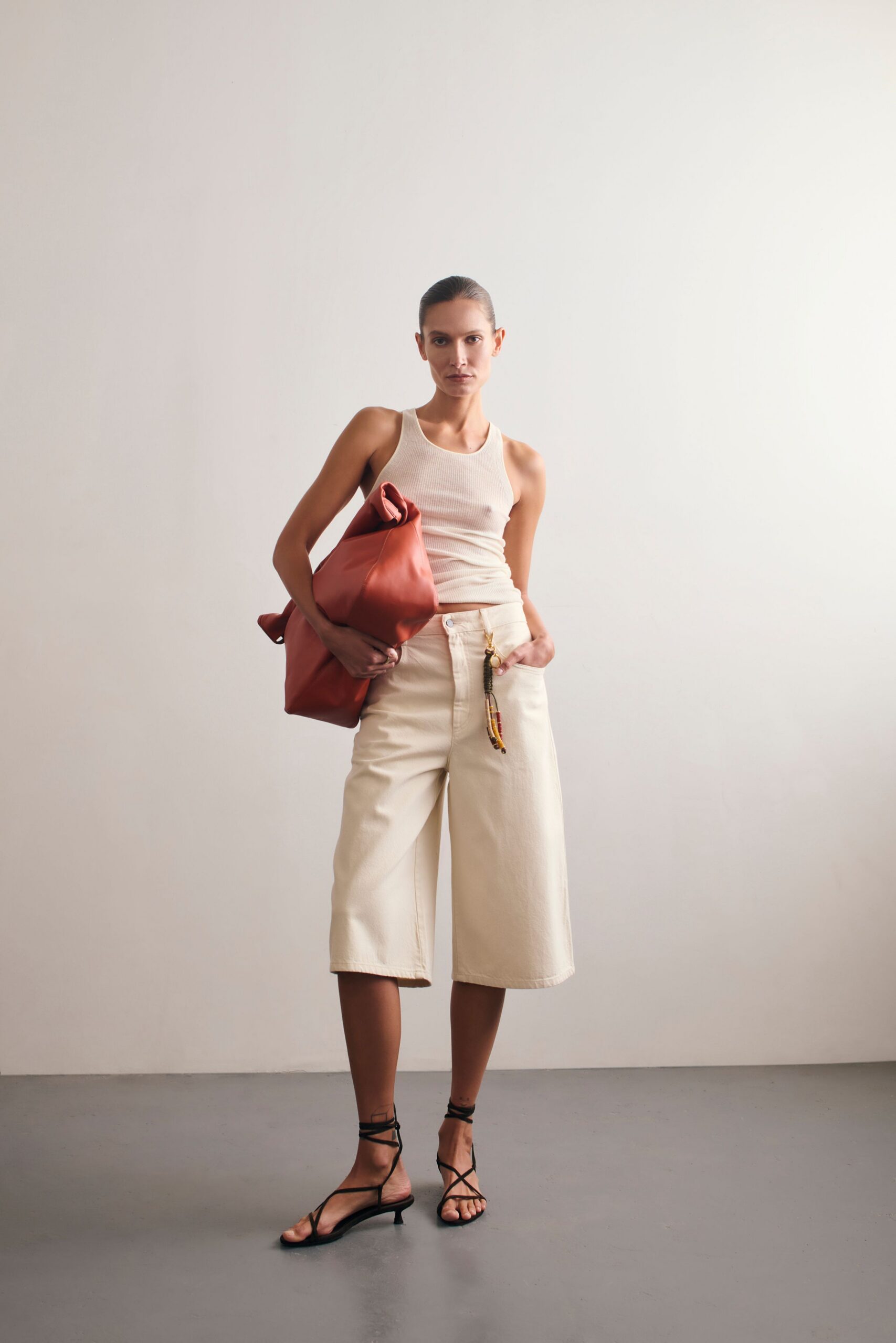 red leather oversized bag