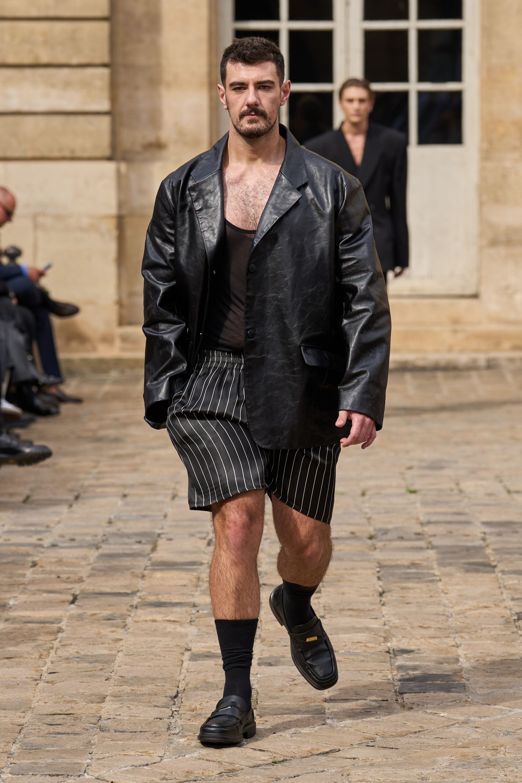 black leather oversized jacket