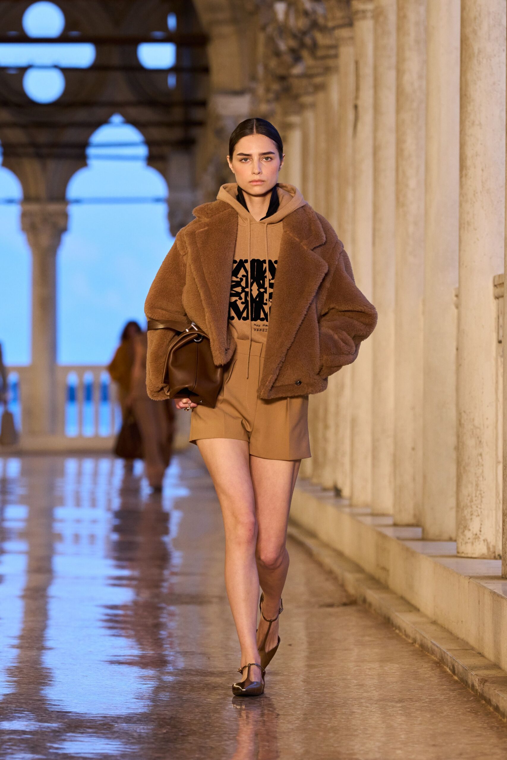 brown oversized jacket with hoodie