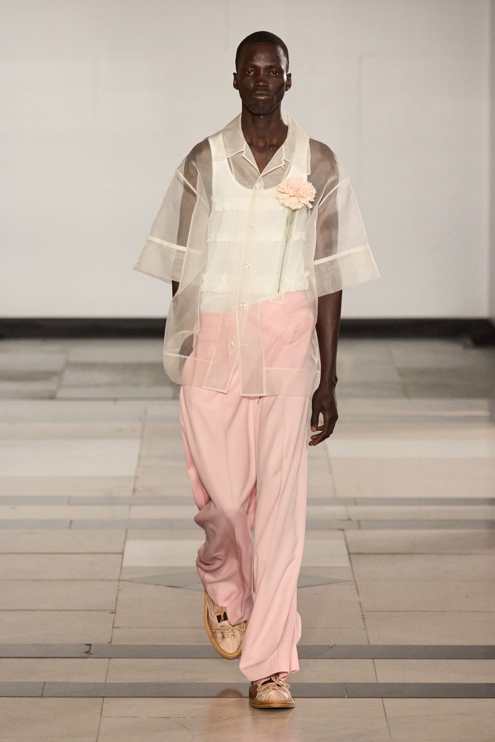 pink cotton relaxed straight-leg pants