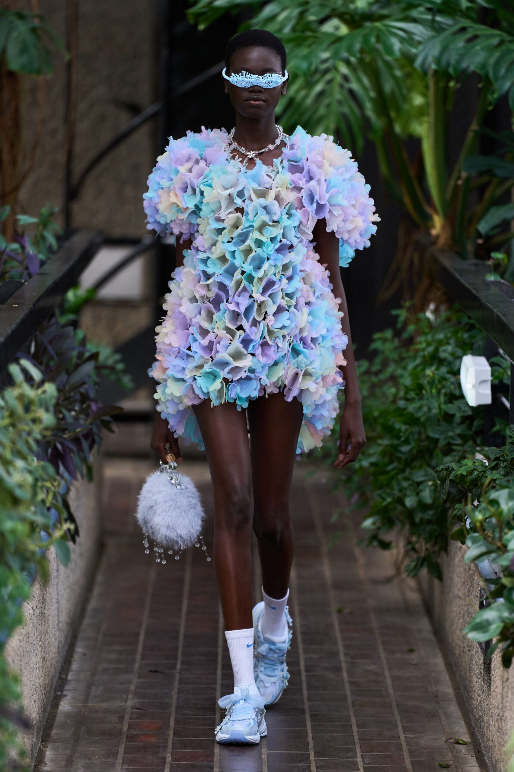 colorful ruffled mini dress