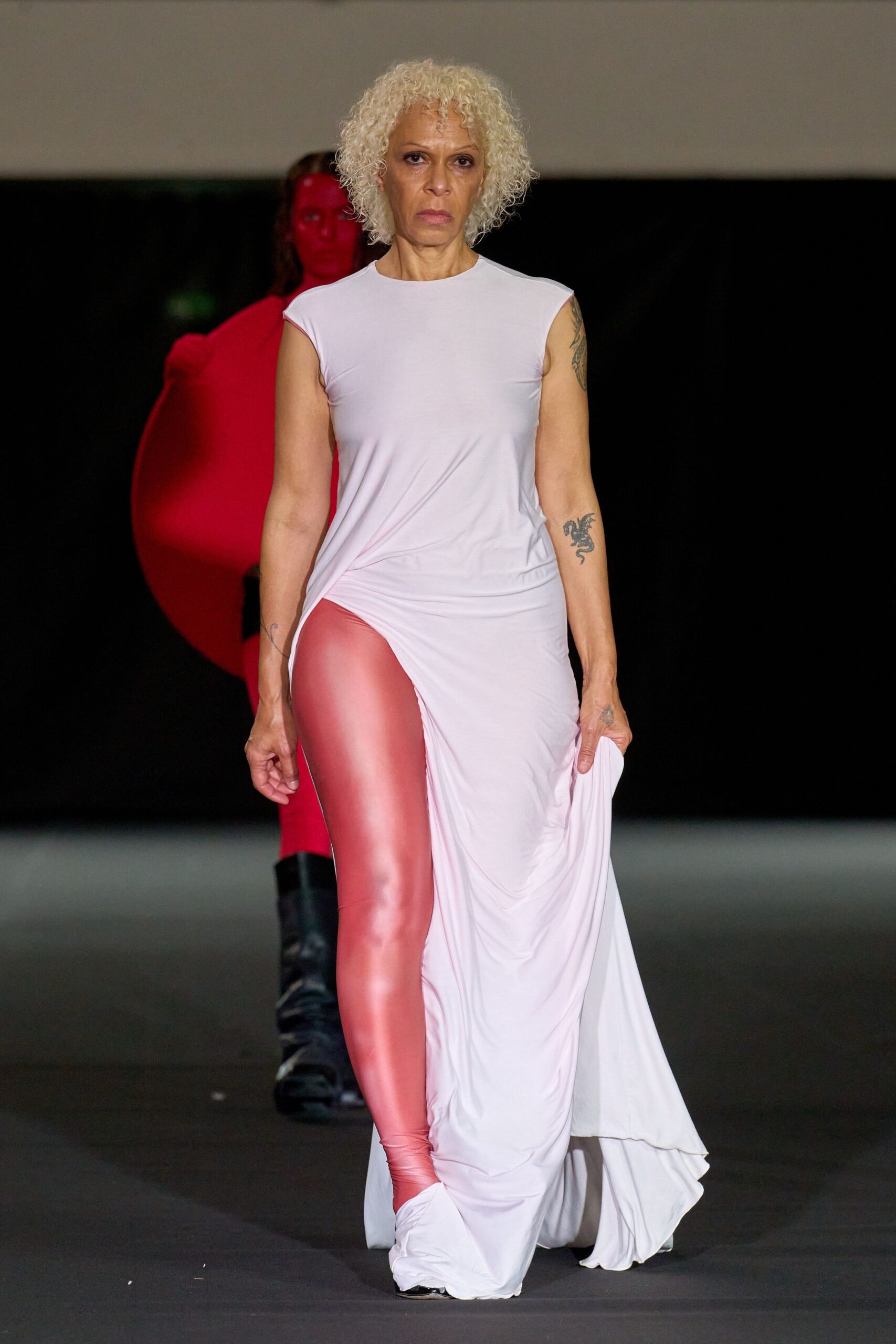pink cotton fitted leggings