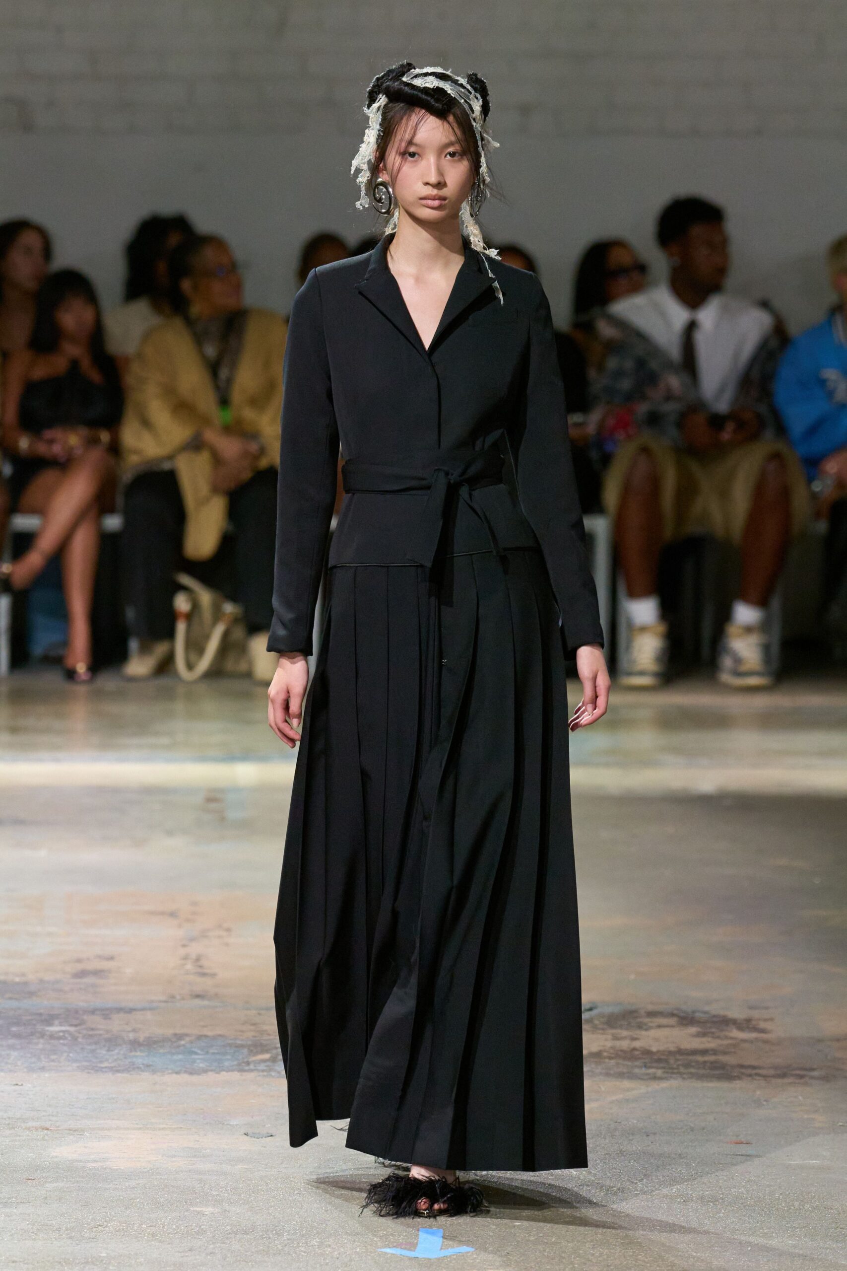 black collared maxi dress