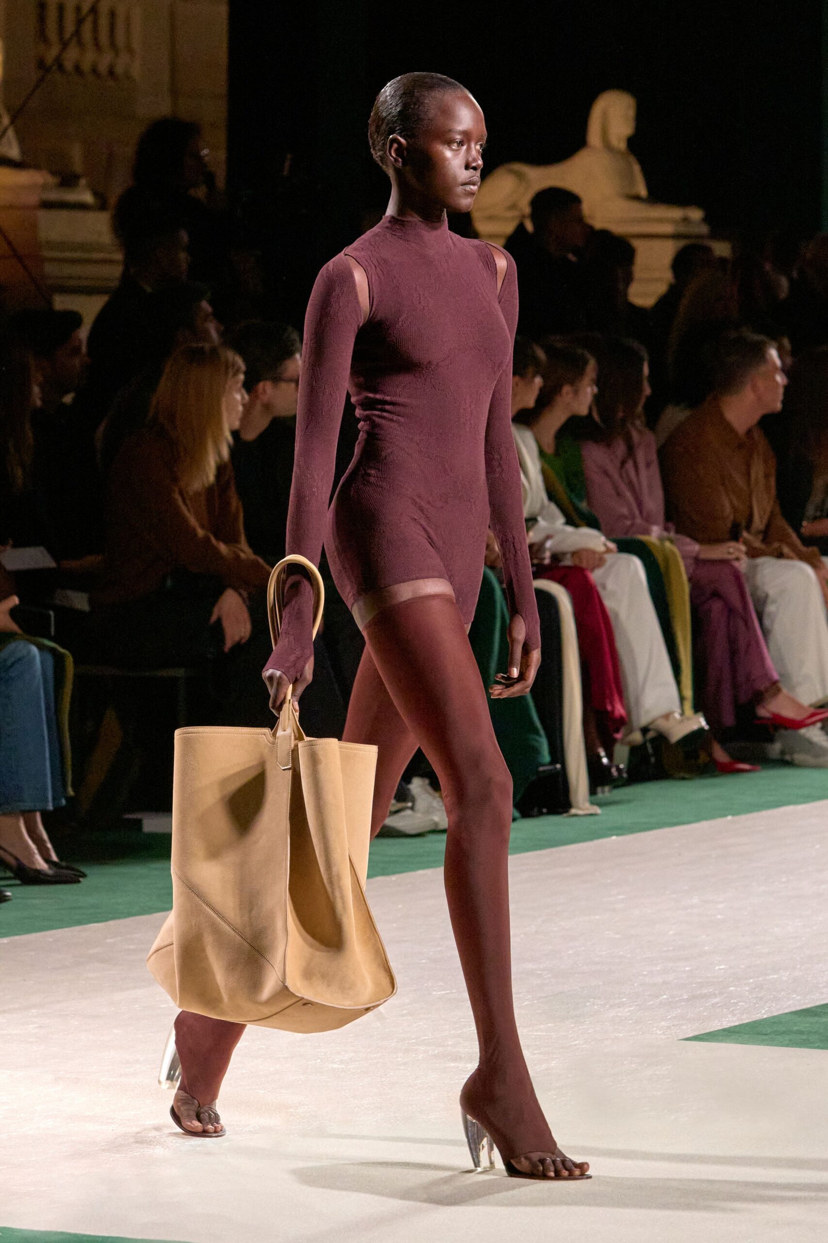 maroon cotton sleeveless high-neck fitted bodysuit
