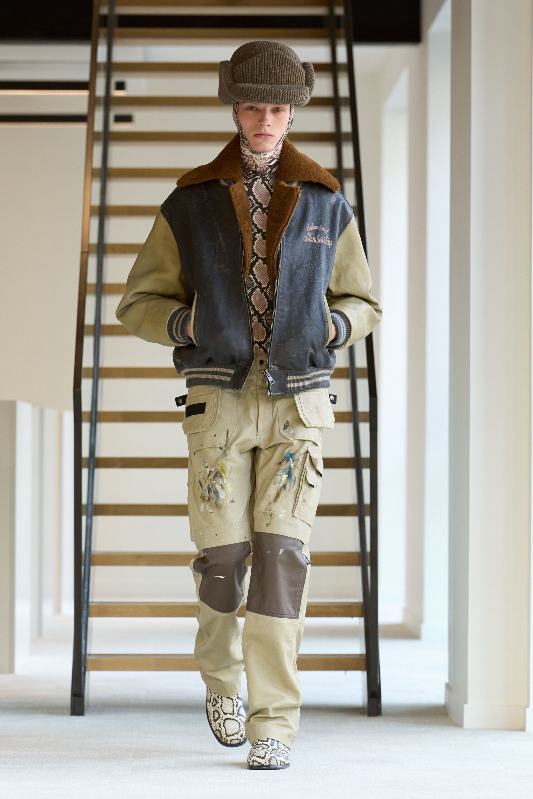 brown cotton long-sleeve collared fitted printed shirt