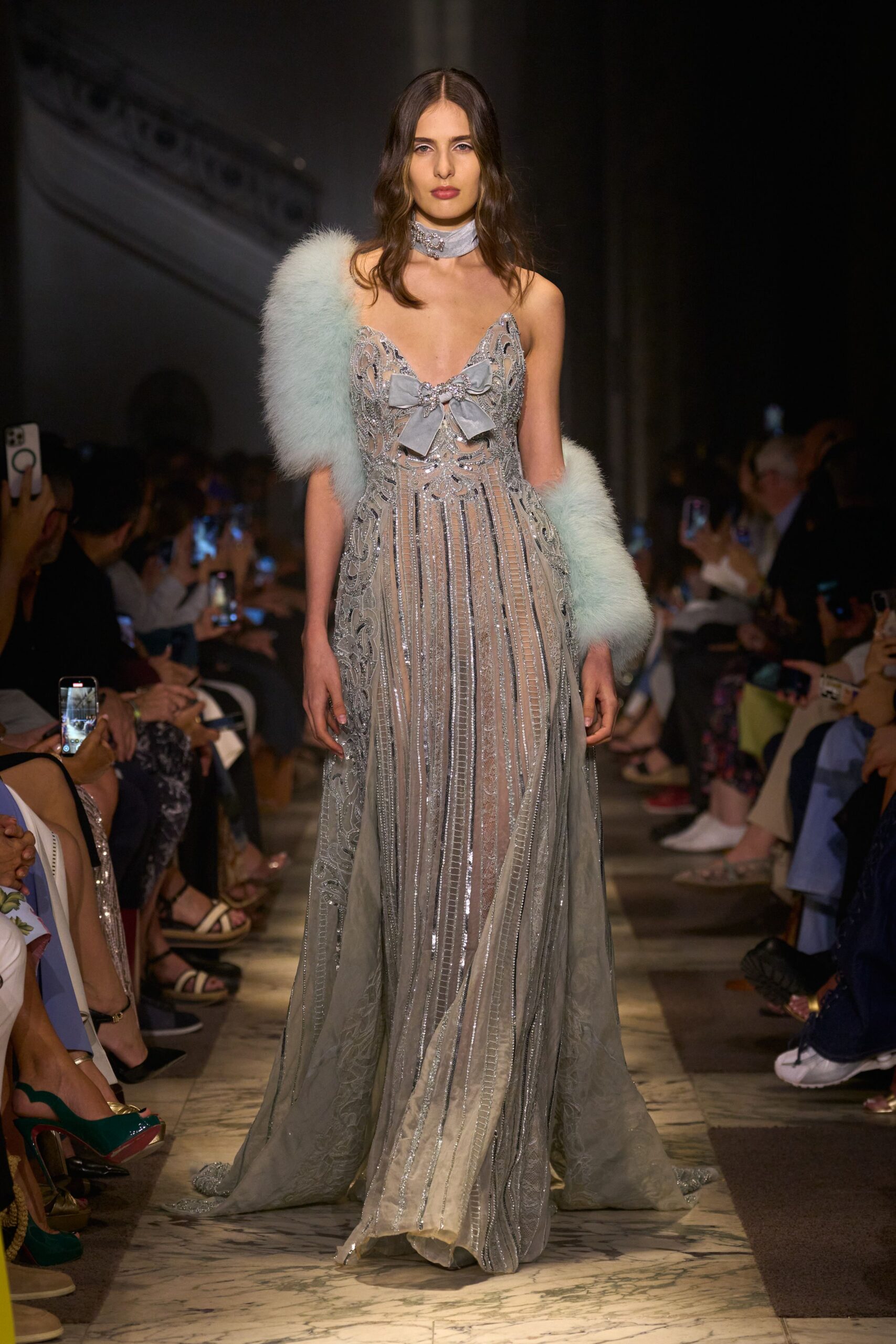 blue fur relaxed cape