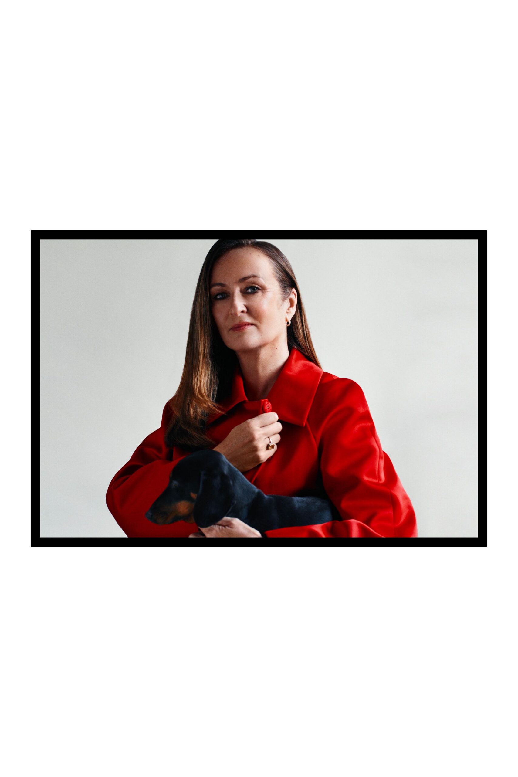 red leather fitted coat