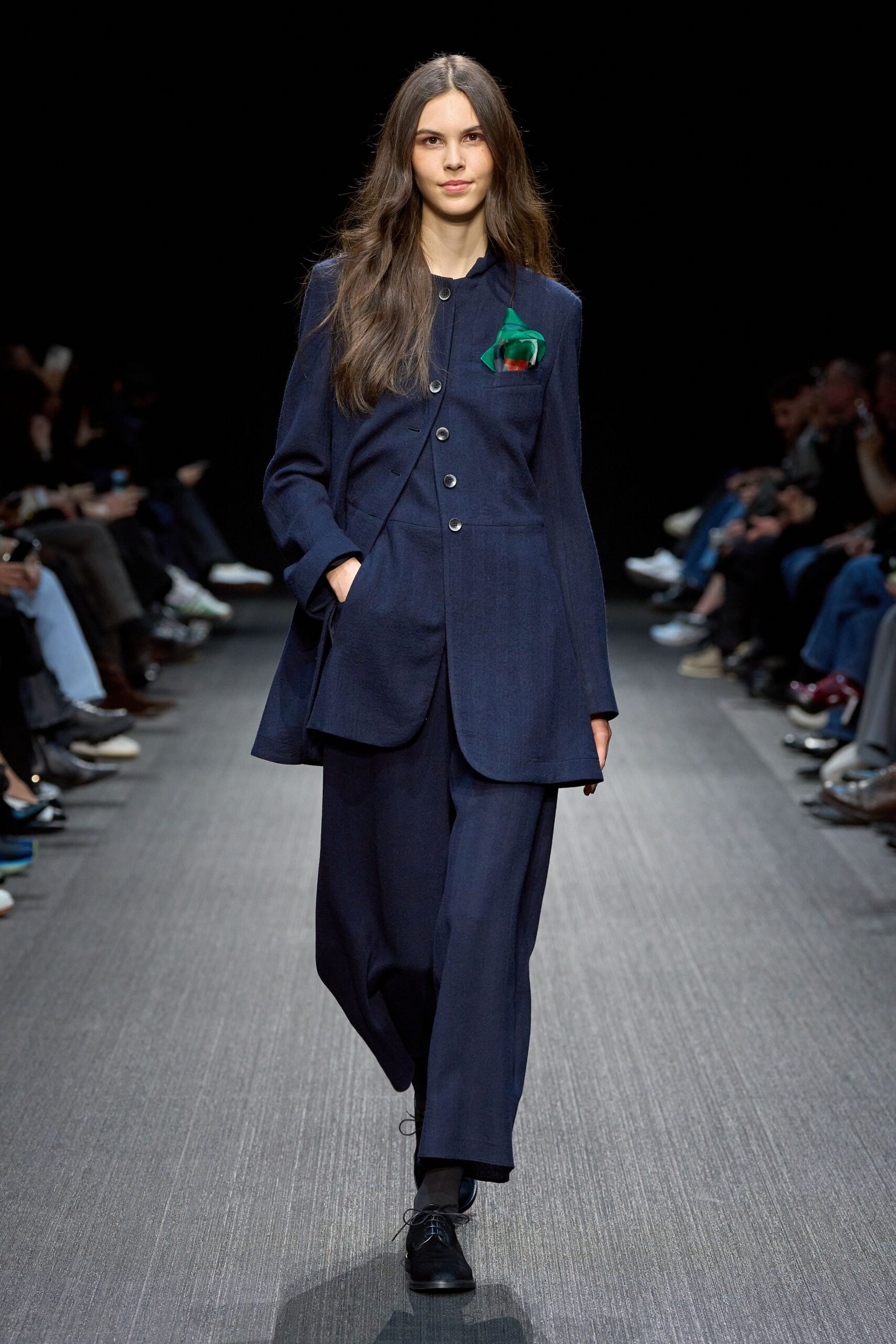 navy tailored blazer and pants
