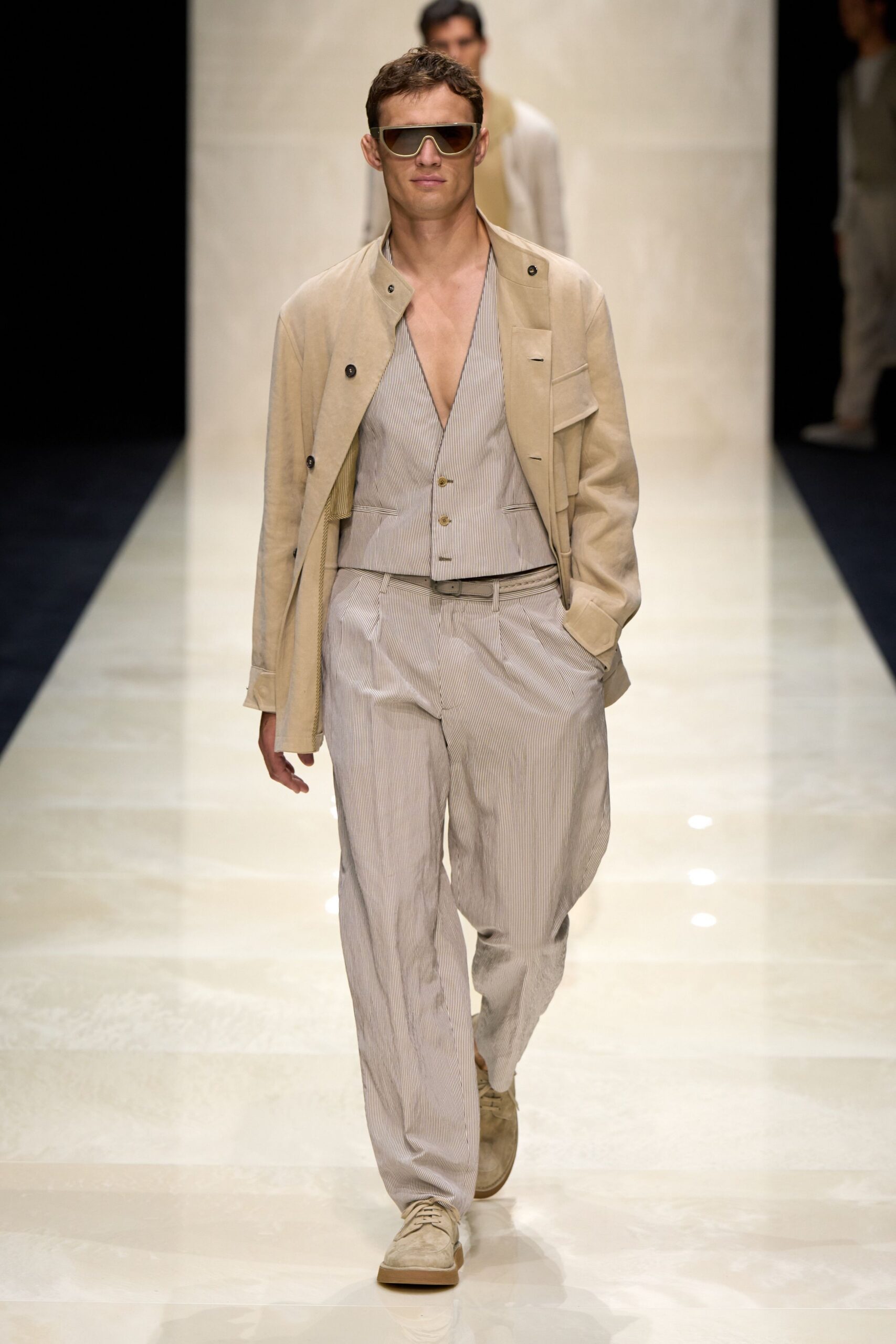 beige relaxed jacket and pants