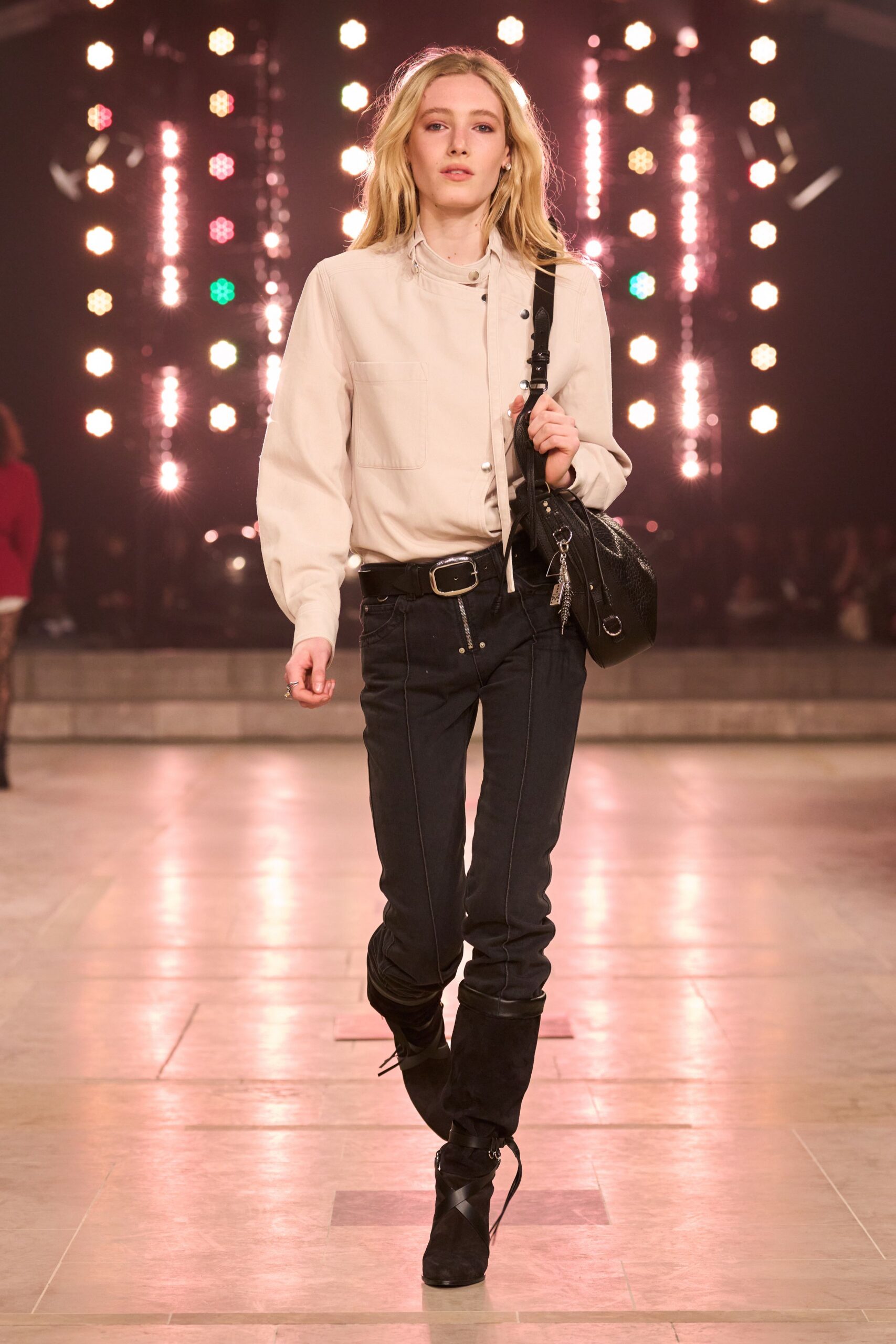 white shirt black pants