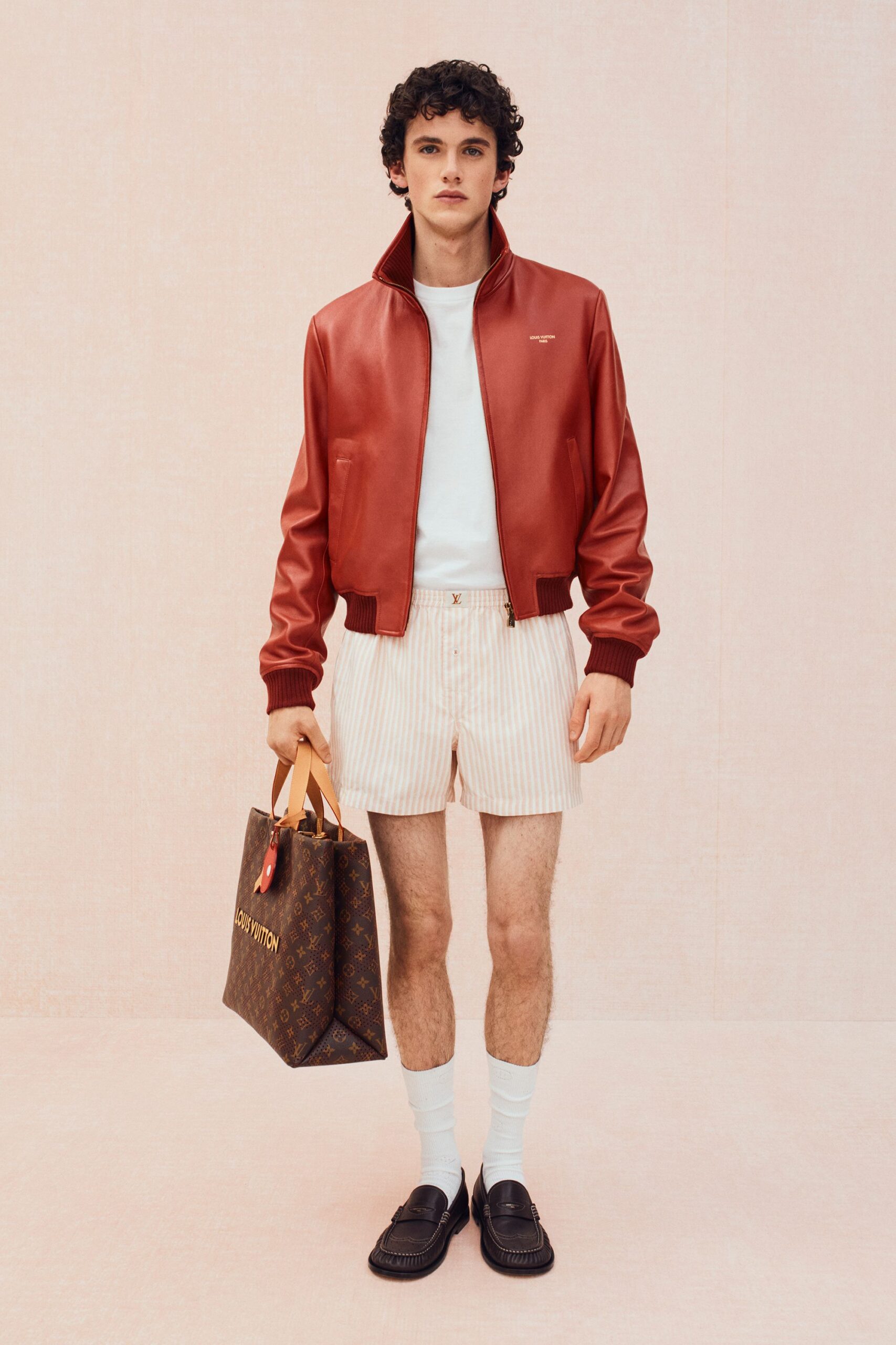 red leather long-sleeve collared fitted jacket
