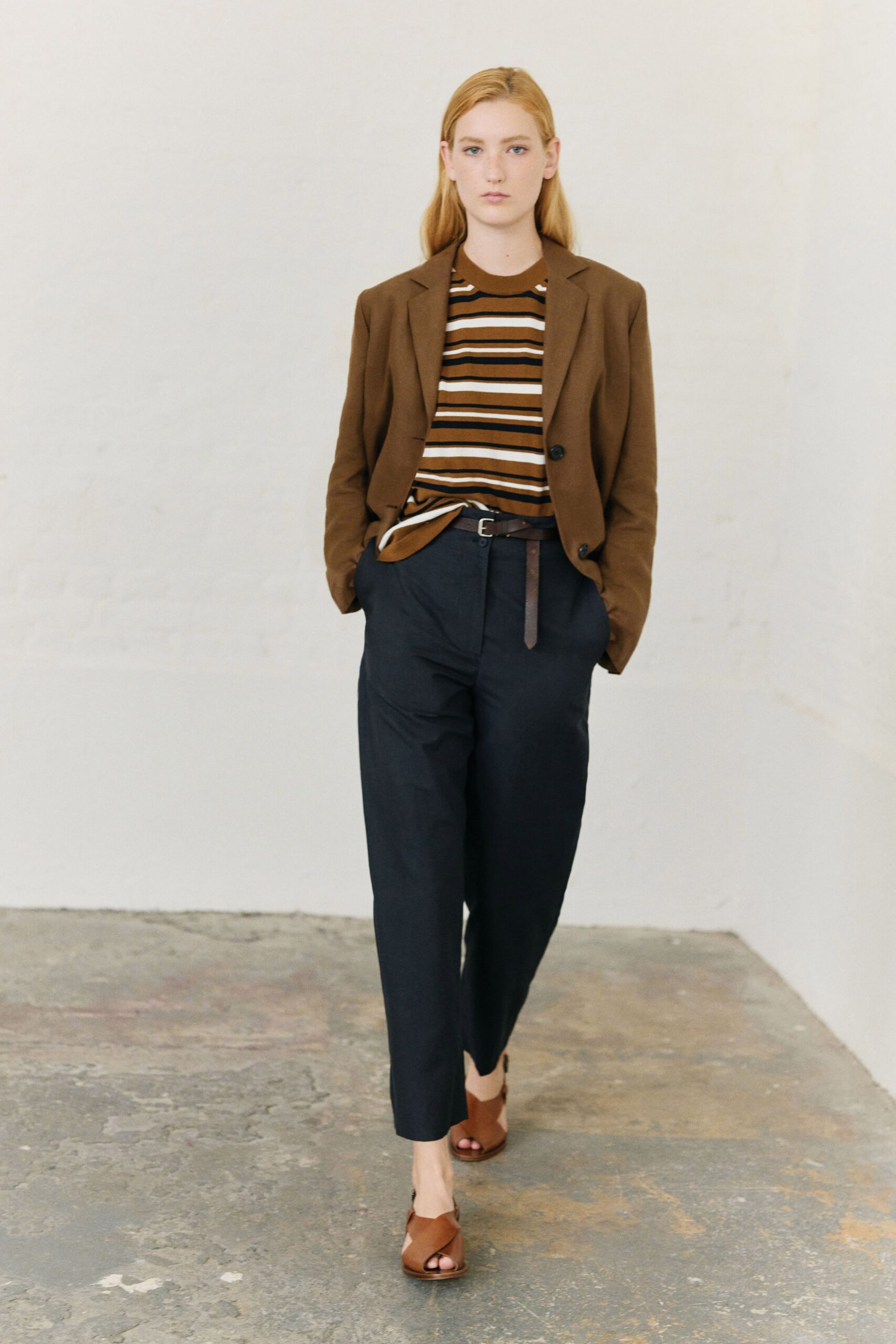 black cotton relaxed high-waisted straight-leg pants